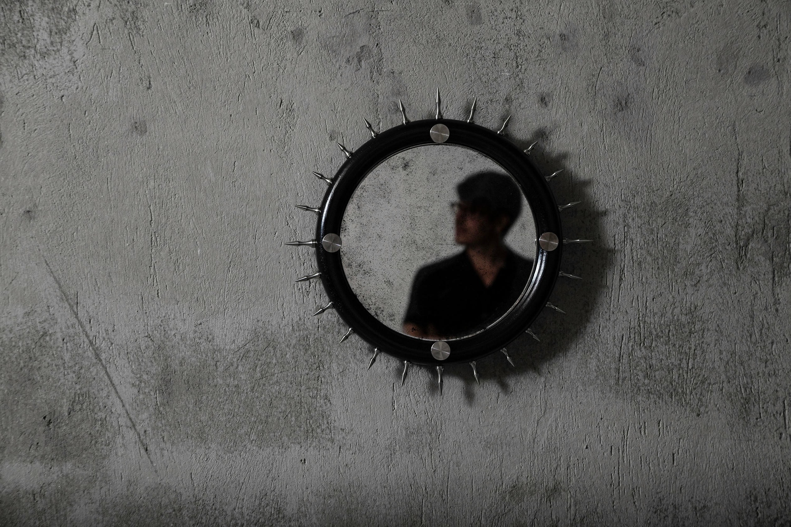 Sitiera Wall Mirror in Solid Wood, Aged Bronze & Aged Mirror by Estudio Andean 7