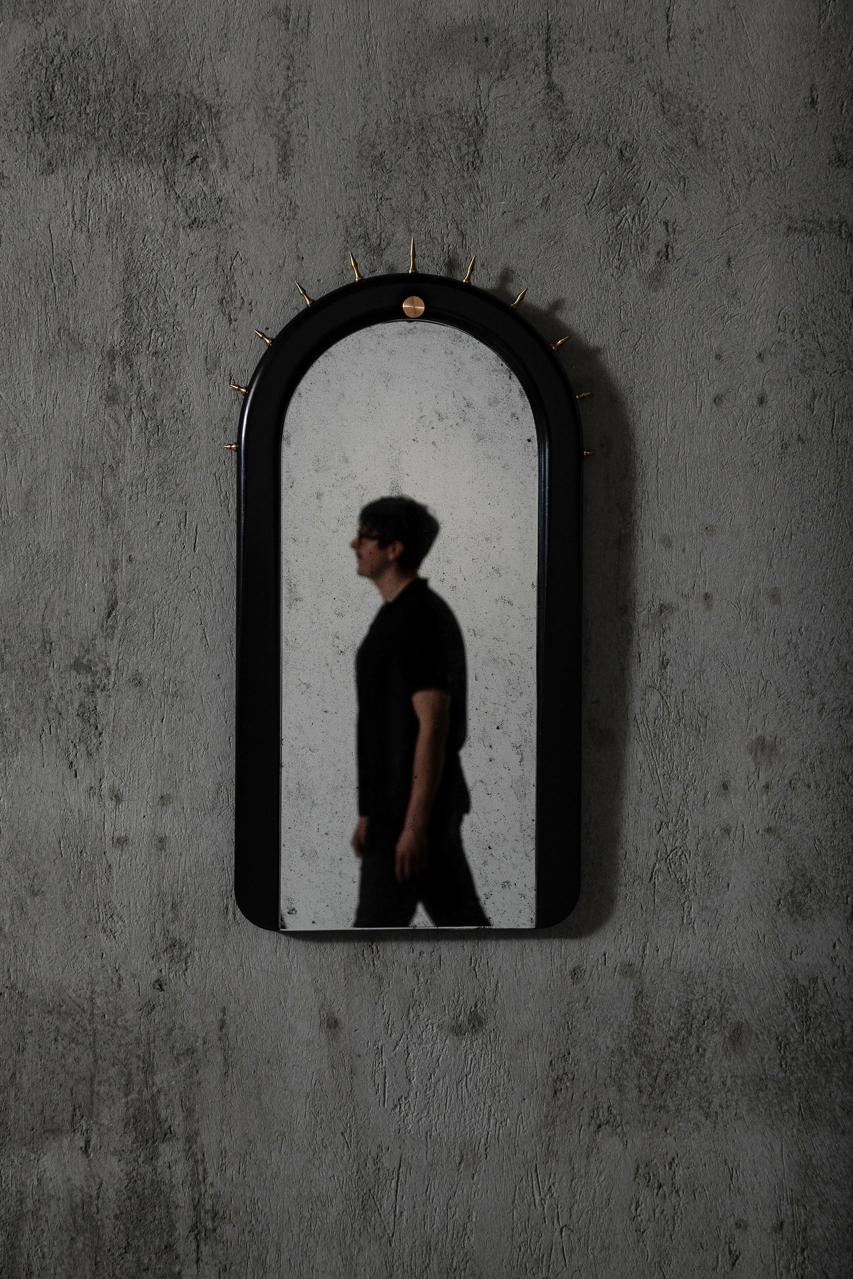 Sitiera Wall Mirror in Solid Wood, Aged Bronze & Aged Mirror by Estudio Andean 9