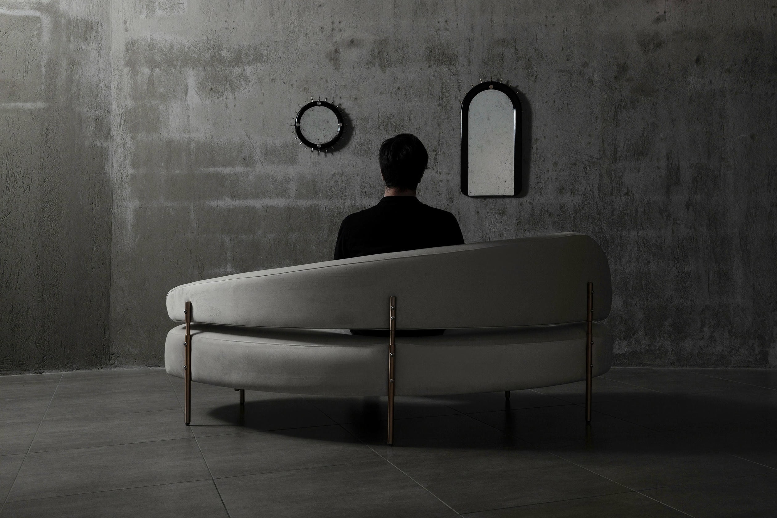 Sitiera Wall Mirror in Solid Wood, Aged Bronze & Aged Mirror by Estudio Andean 9
