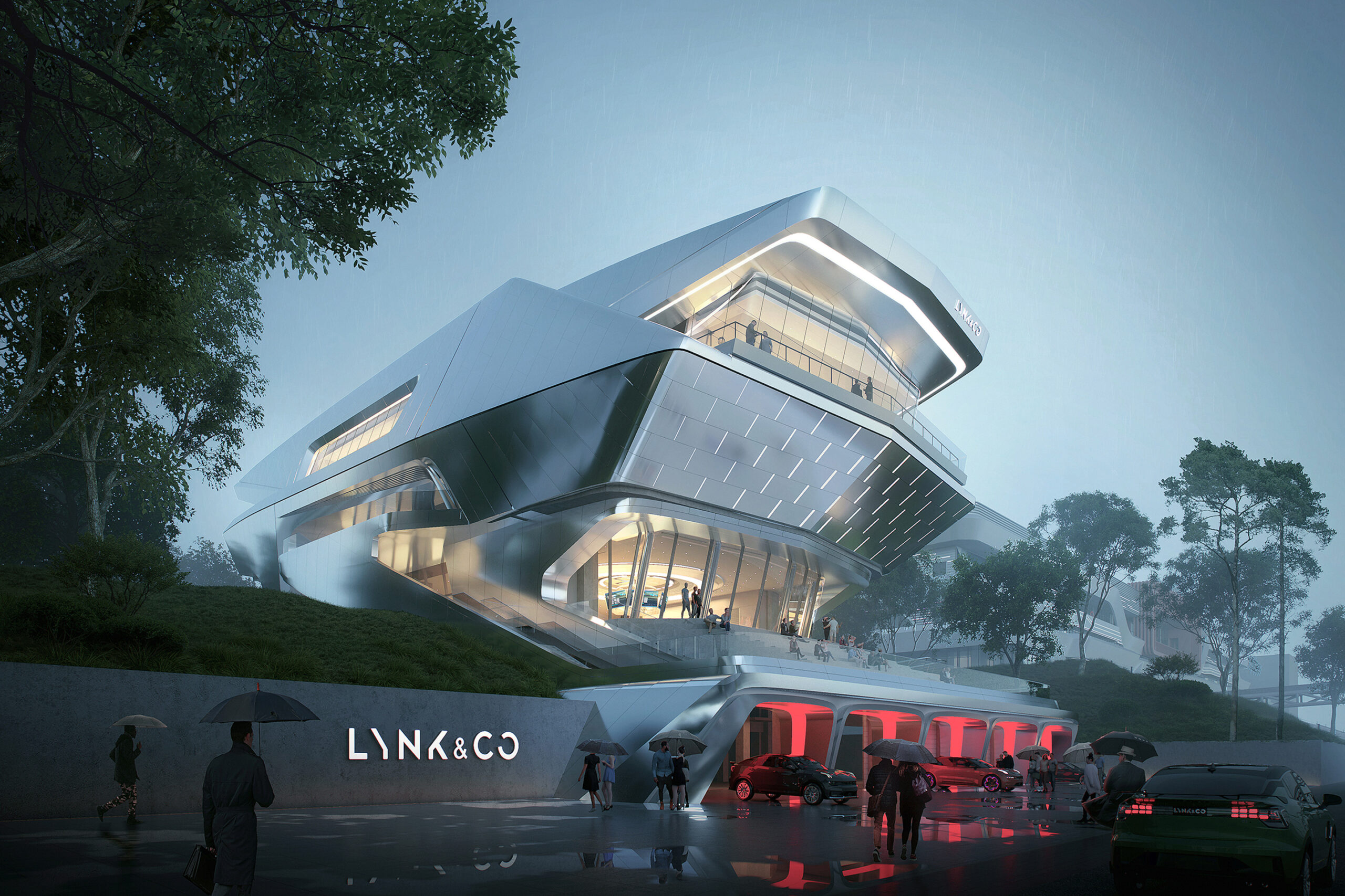 01_雨夜中的MEC MEC in the Rainy Night ©慕达建筑 MUDA-Architects