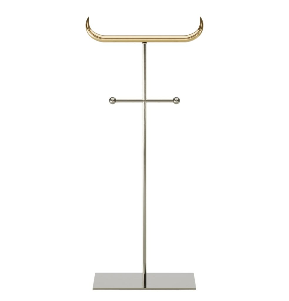 Nickel and Brass Minotauro Floor Hanger by Studio Orth 1