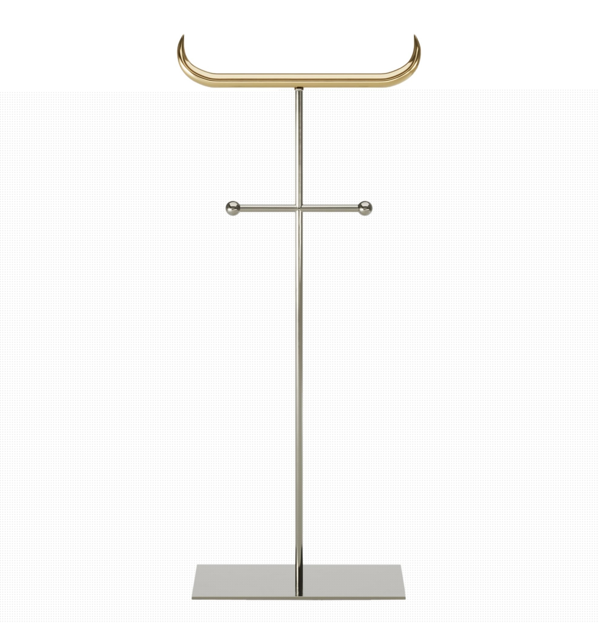 Nickel and Brass Minotauro Floor Hanger by Studio Orth 1