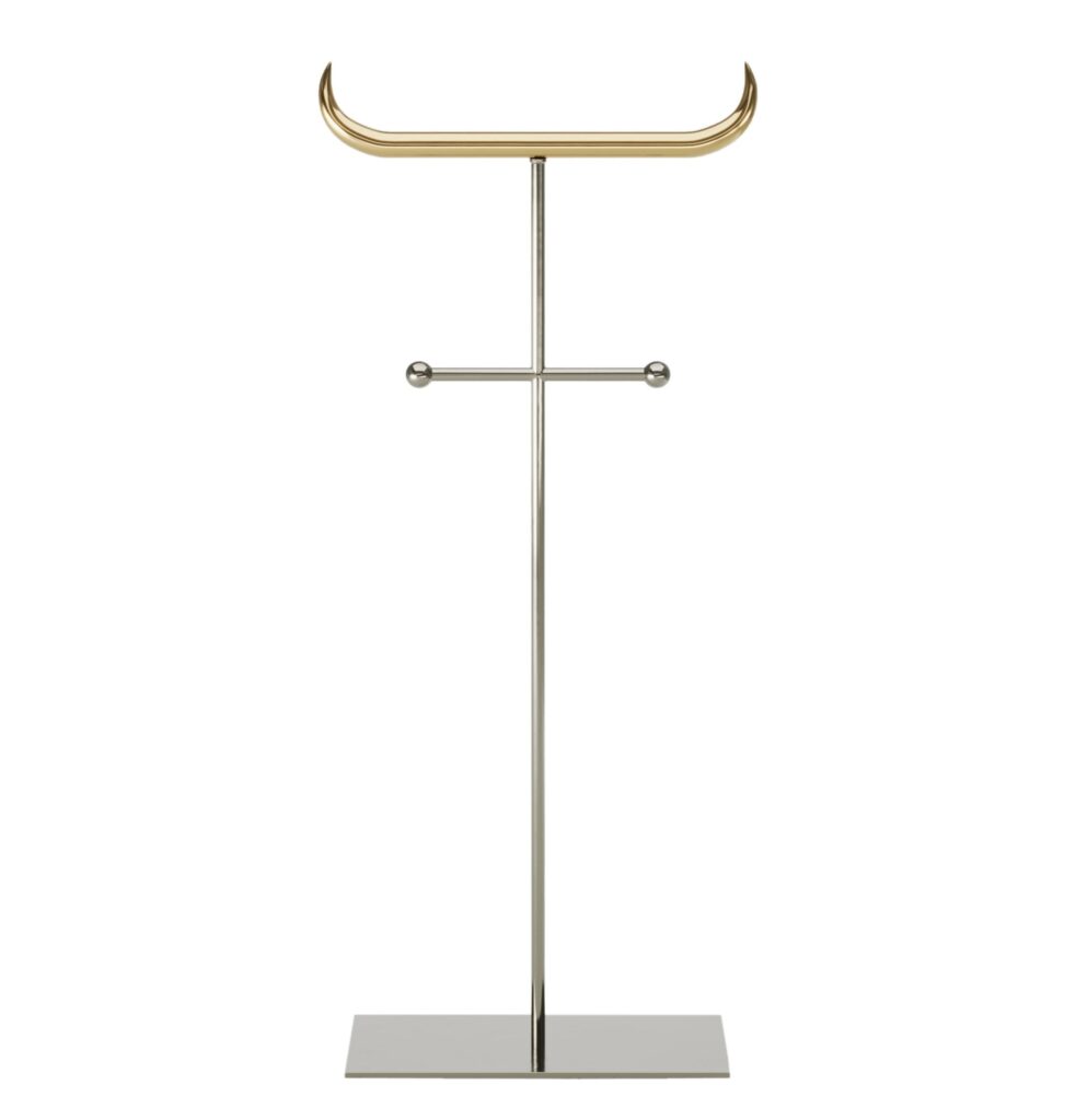 Nickel and Brass Minotauro Floor Hanger by Studio Orth 1