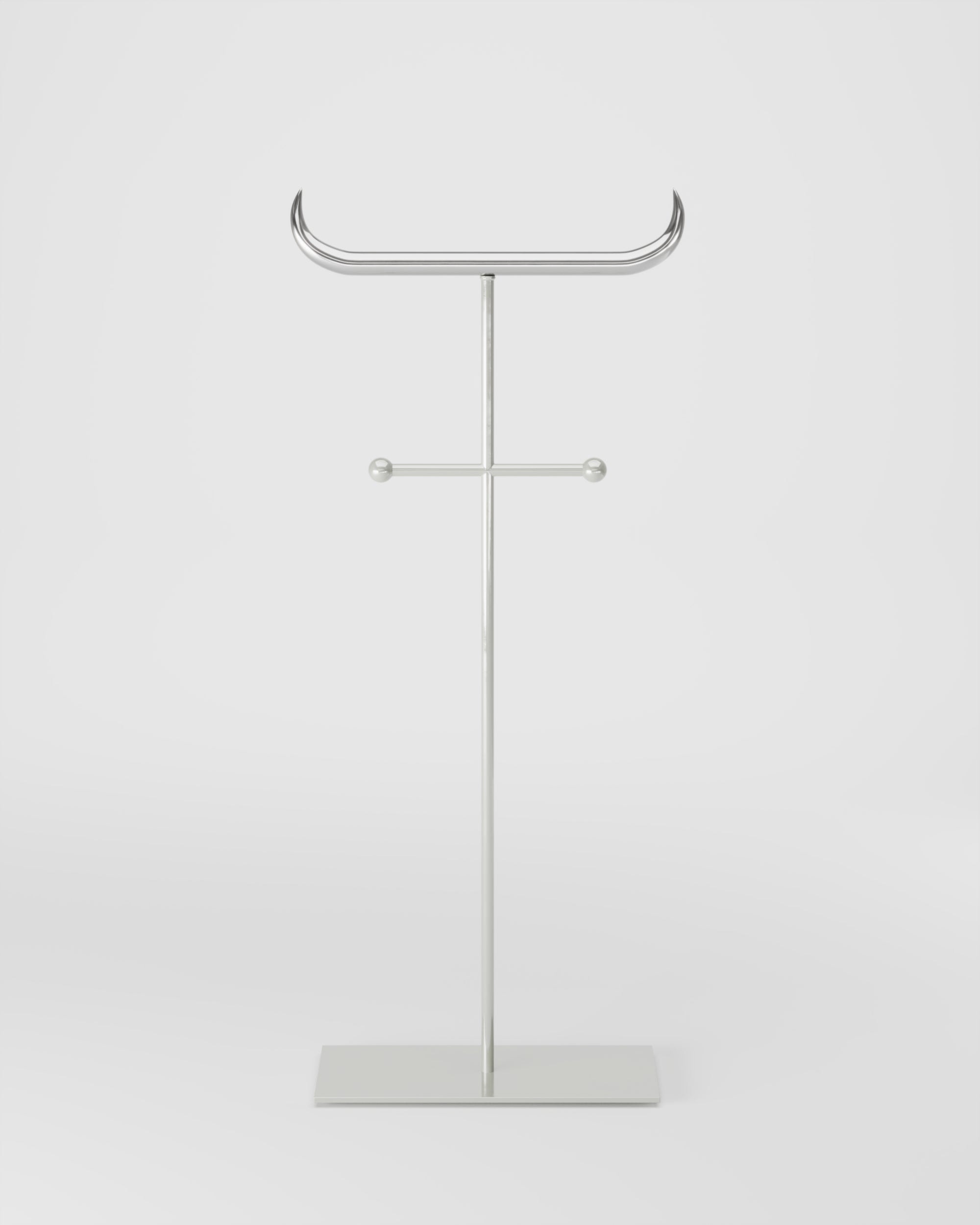 Nickel and Brass Minotauro Floor Hanger by Studio Orth 3