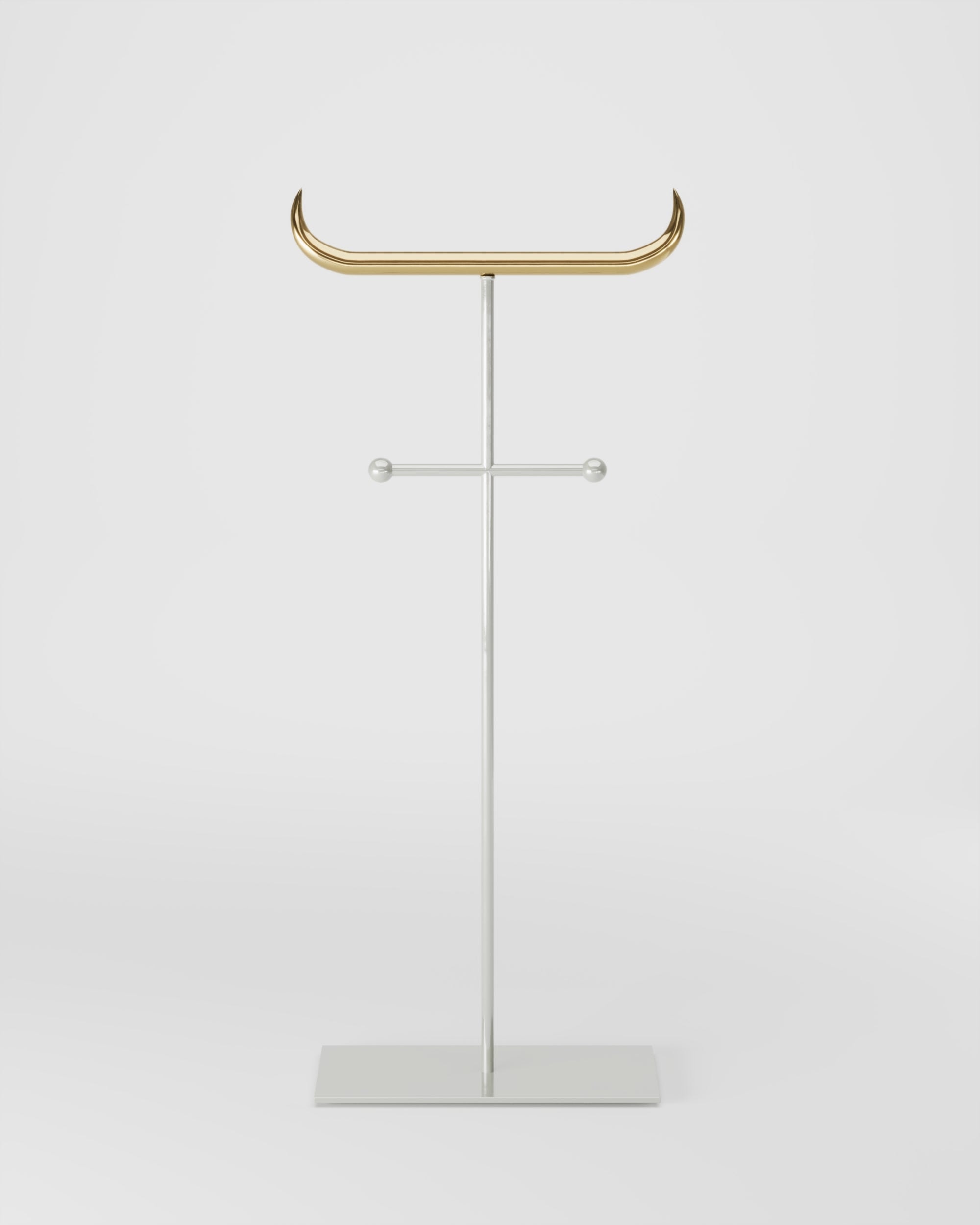 Nickel and Brass Minotauro Floor Hanger by Studio Orth 4
