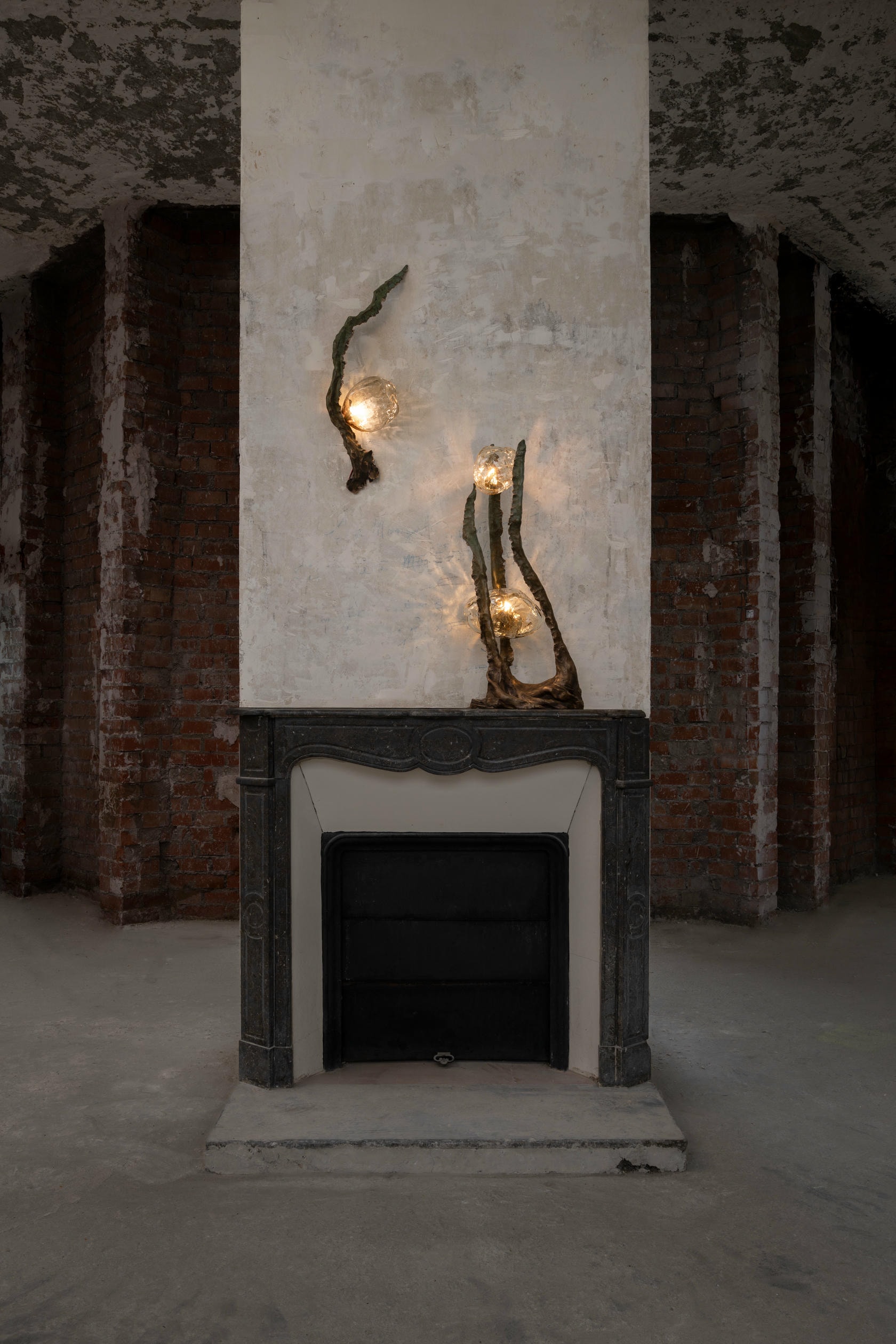 Posidoni Bronze and Handblown Glass Sconce by Emilie Lemardeley 4