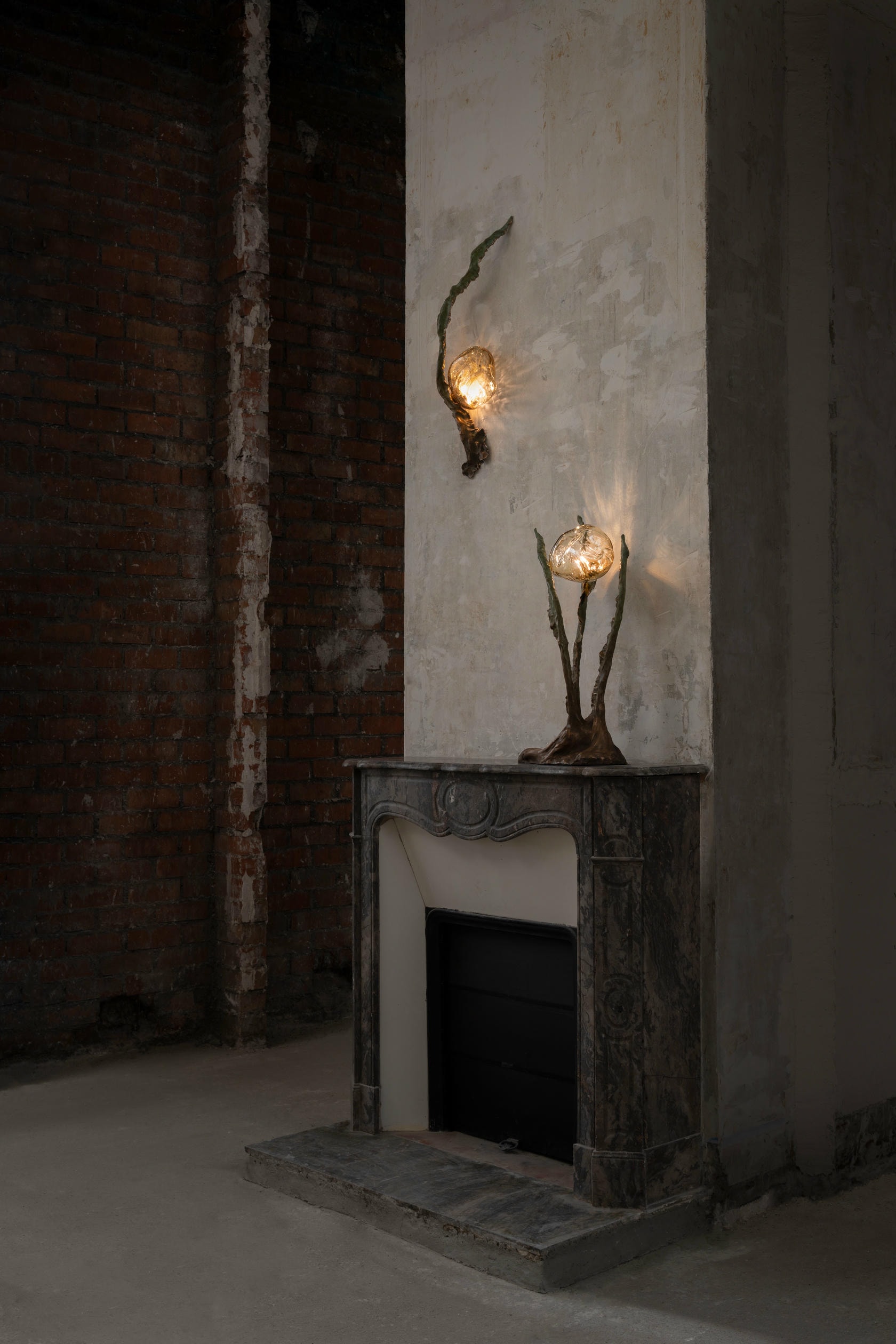 Posidoni Bronze and Handblown Glass Table Lamp, 1 Light, by Emilie Lemardeley 3