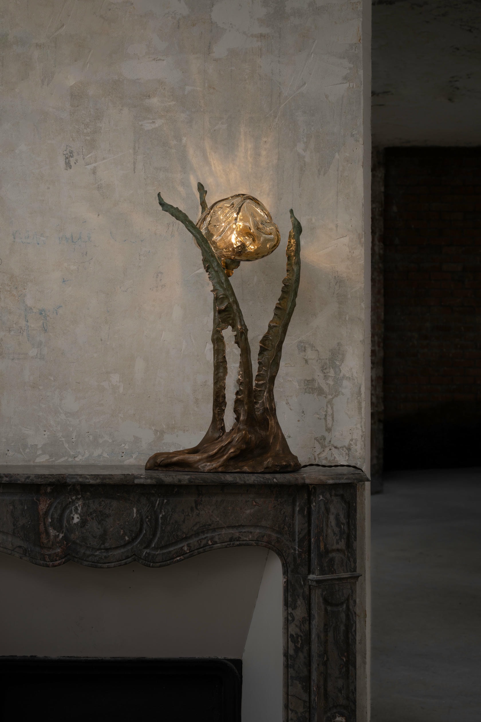 Posidoni Bronze and Handblown Glass Table Lamp, 1 Light, by Emilie Lemardeley 4