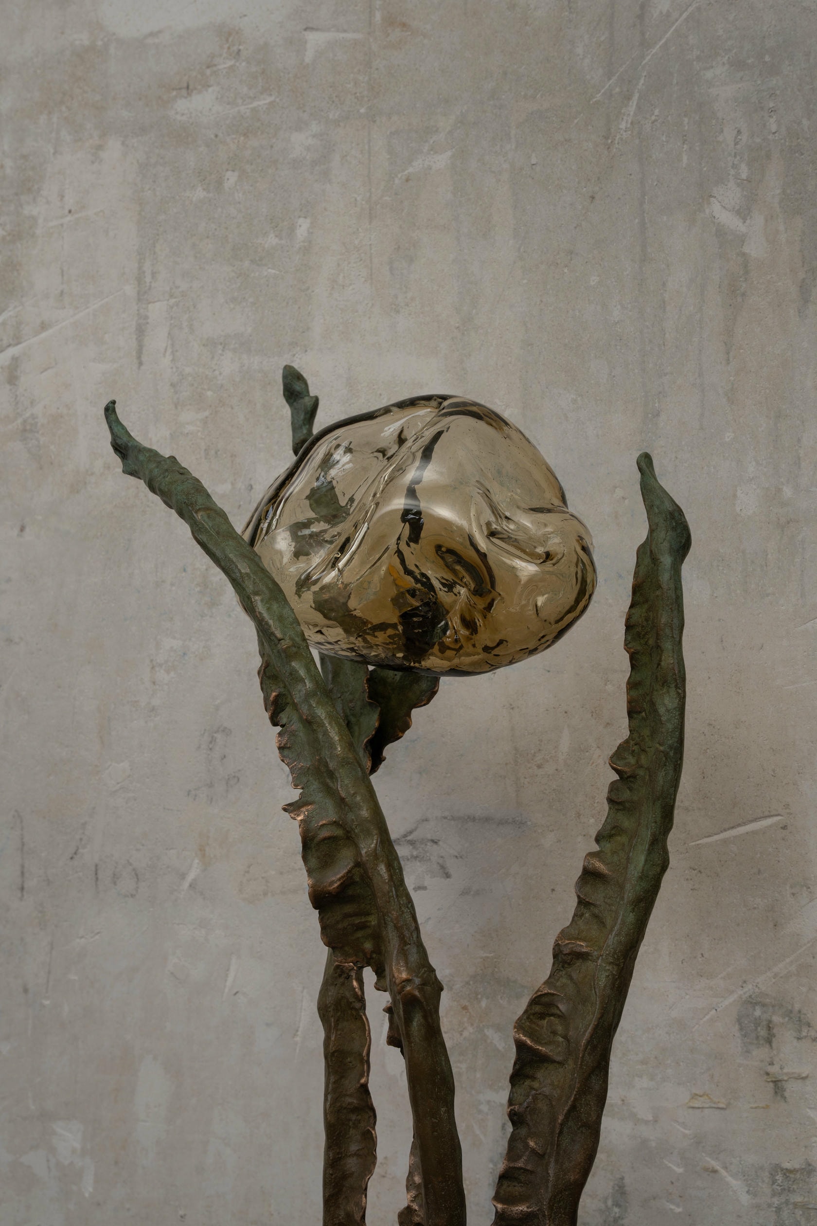 Posidoni Bronze and Handblown Glass Table Lamp, 1 Light, by Emilie Lemardeley 6