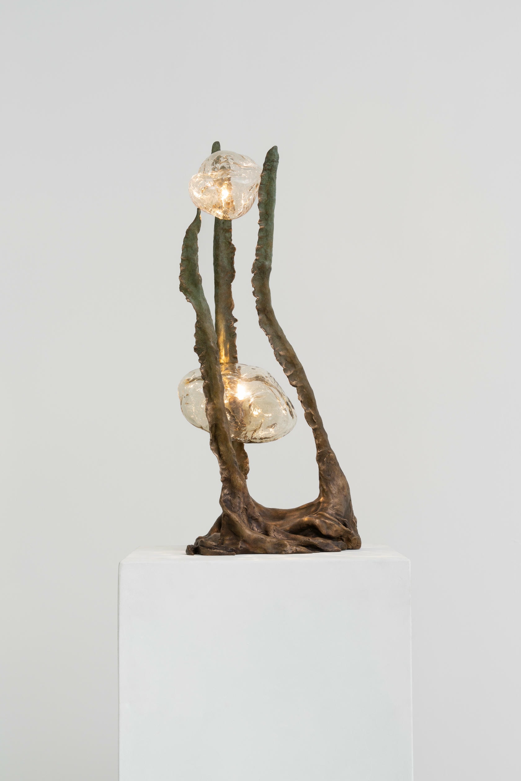 Posidoni Bronze and Handblown Glass Table Lamp, 2 Lights, by Emilie Lemardeley 7