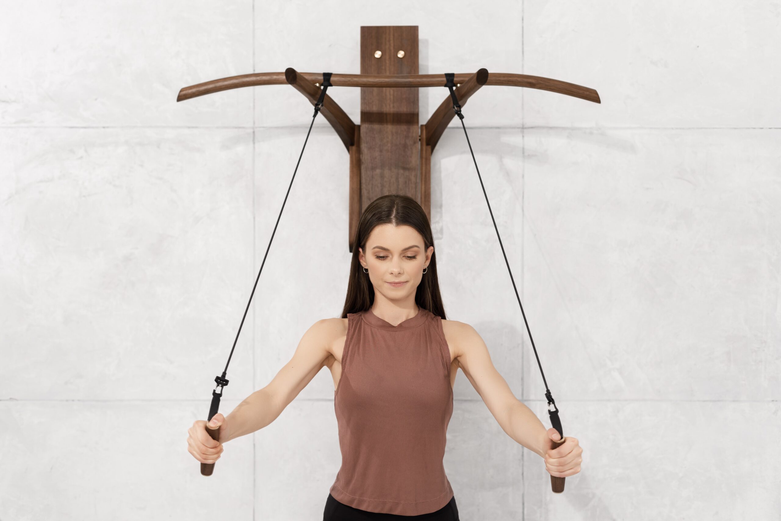 Prime Walnut, Any Metal, Bow Pull up & Dip Station by Eternal Creek 11