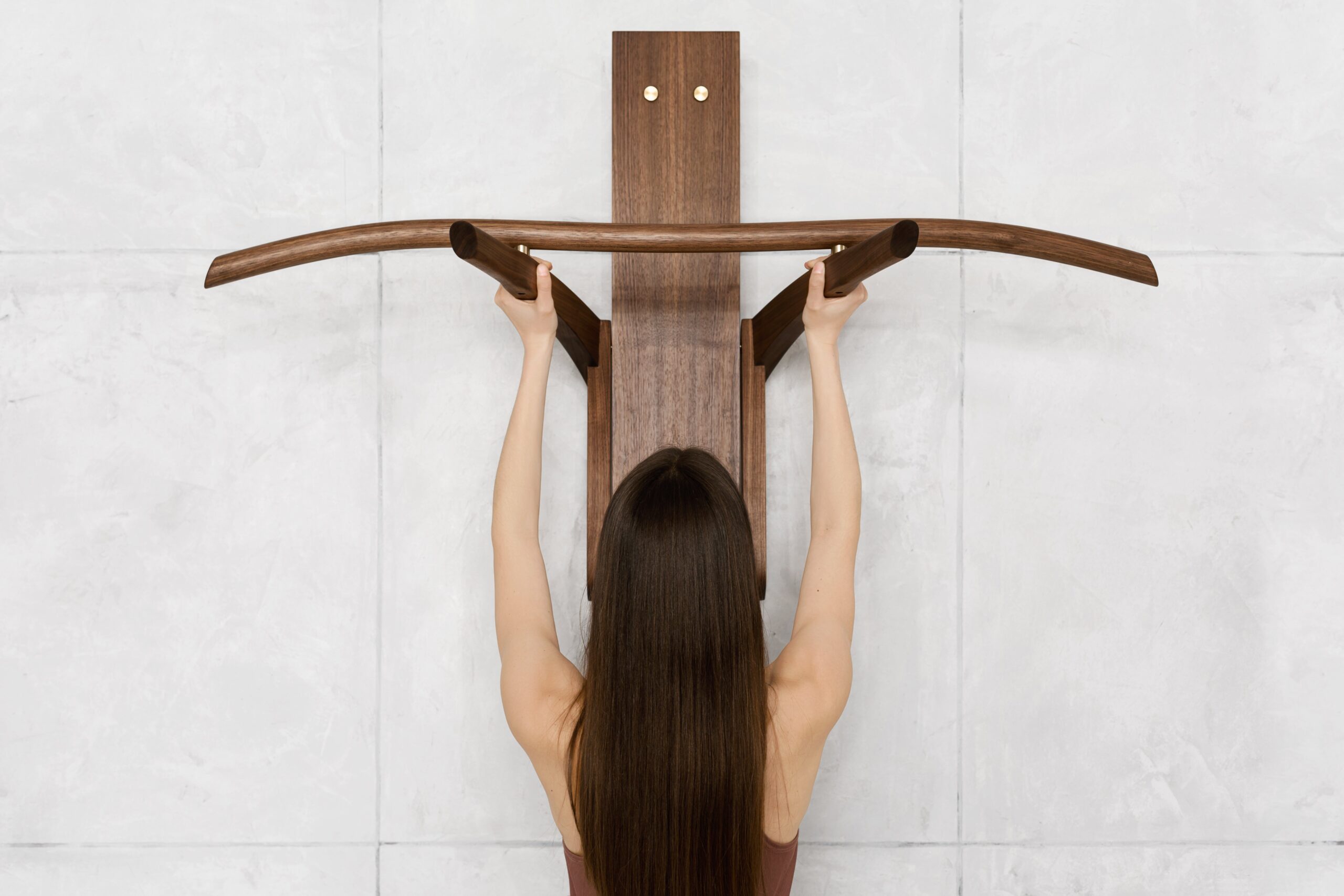Prime Walnut, Any Metal, Bow Pull up & Dip Station by Eternal Creek 12