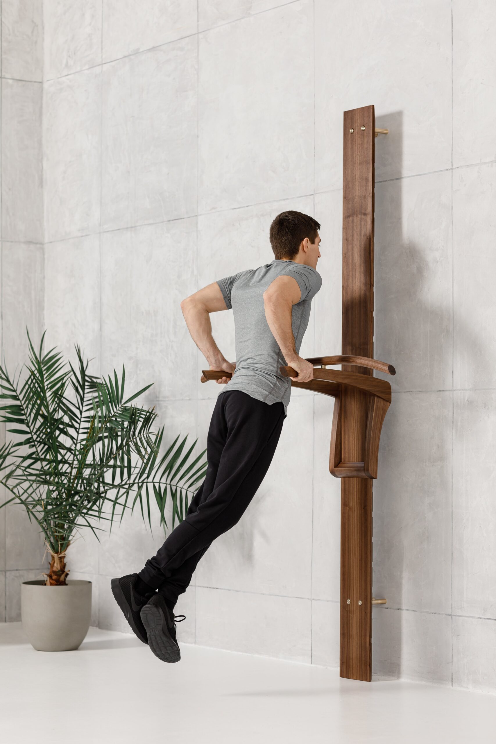 Prime Walnut, Any Metal, Bow Pull up & Dip Station by Eternal Creek 4