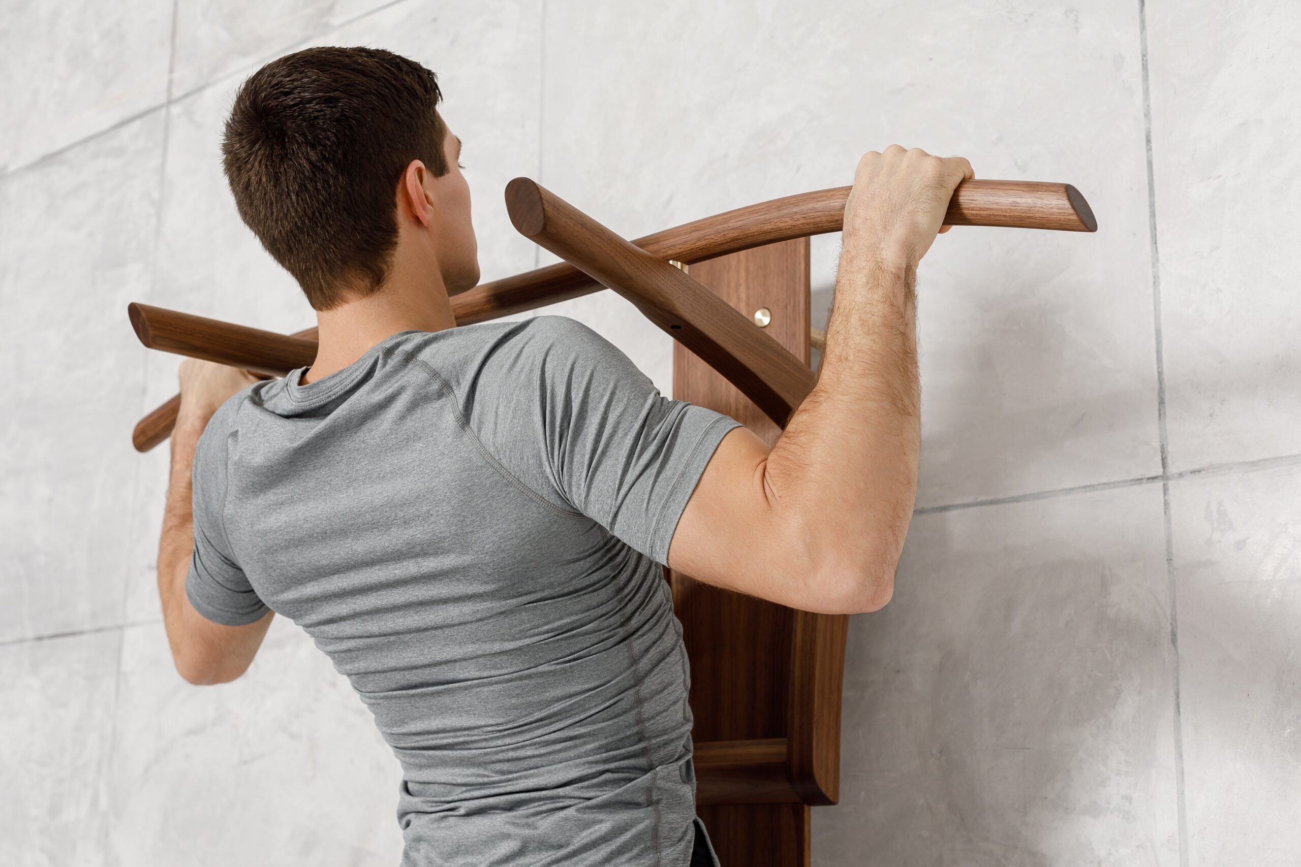 Prime Walnut, Any Metal, Bow Pull up & Dip Station by Eternal Creek 5