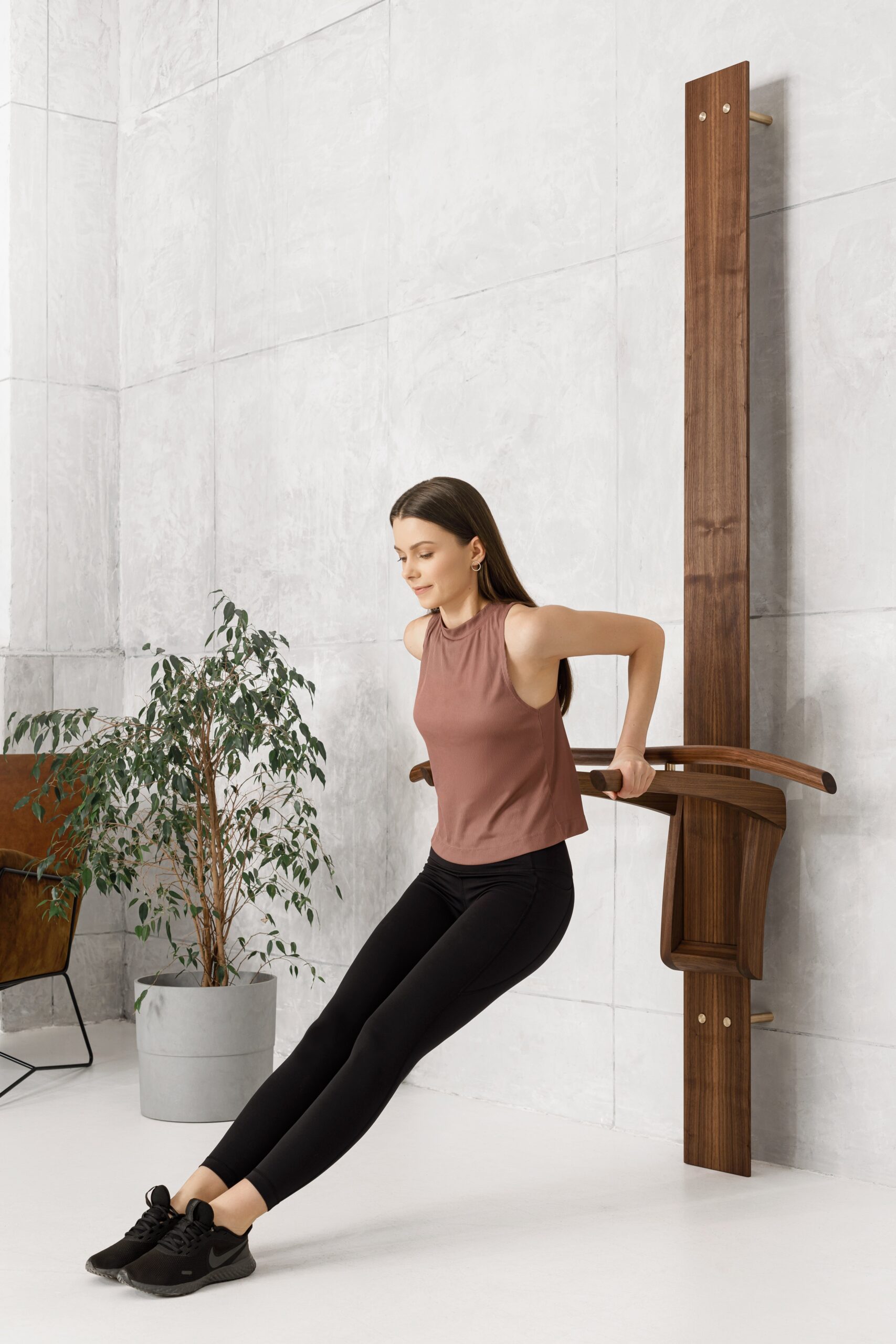 Prime Walnut, Any Metal, Bow Pull up & Dip Station by Eternal Creek 6