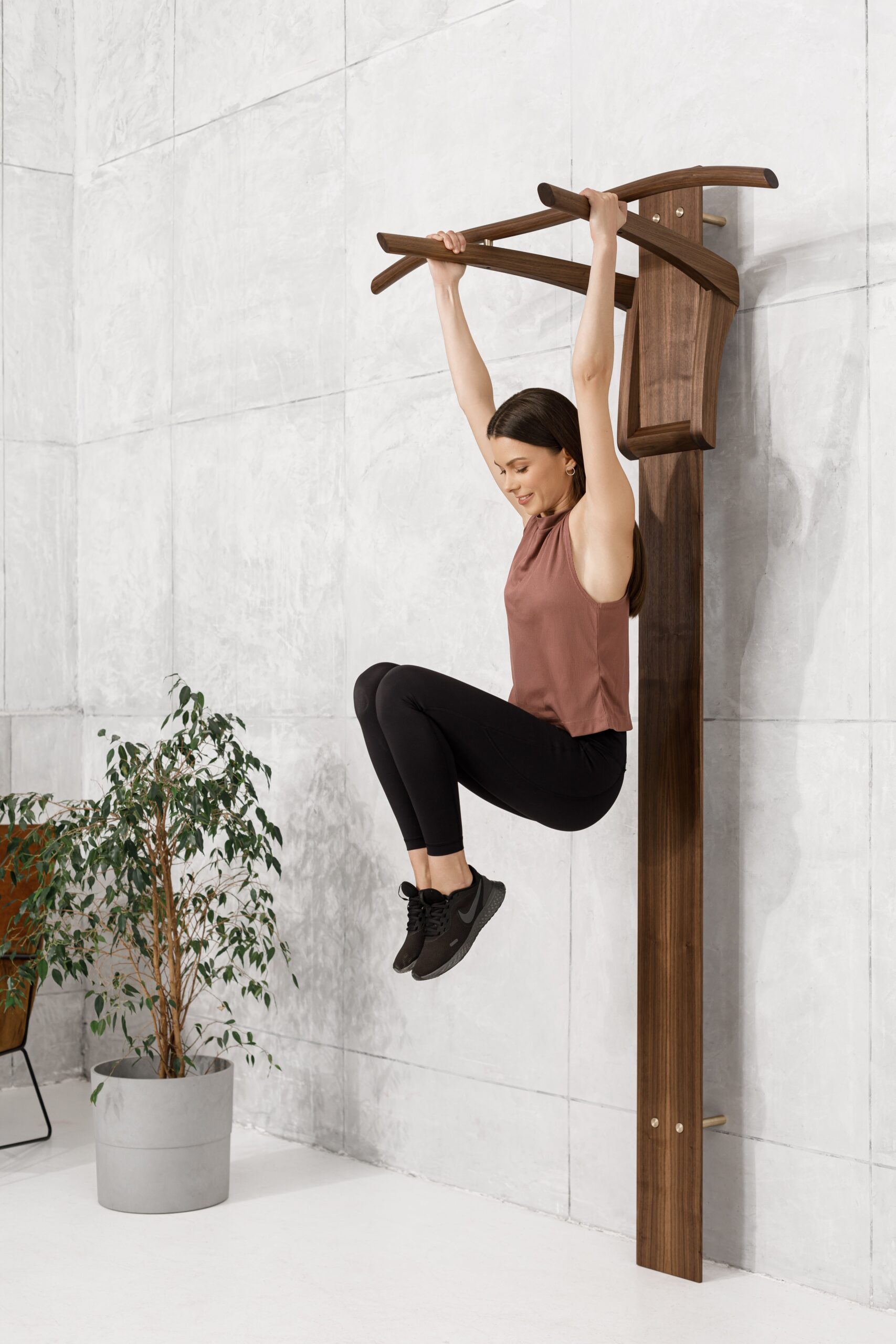 Prime Walnut, Any Metal, Bow Pull up & Dip Station by Eternal Creek 7