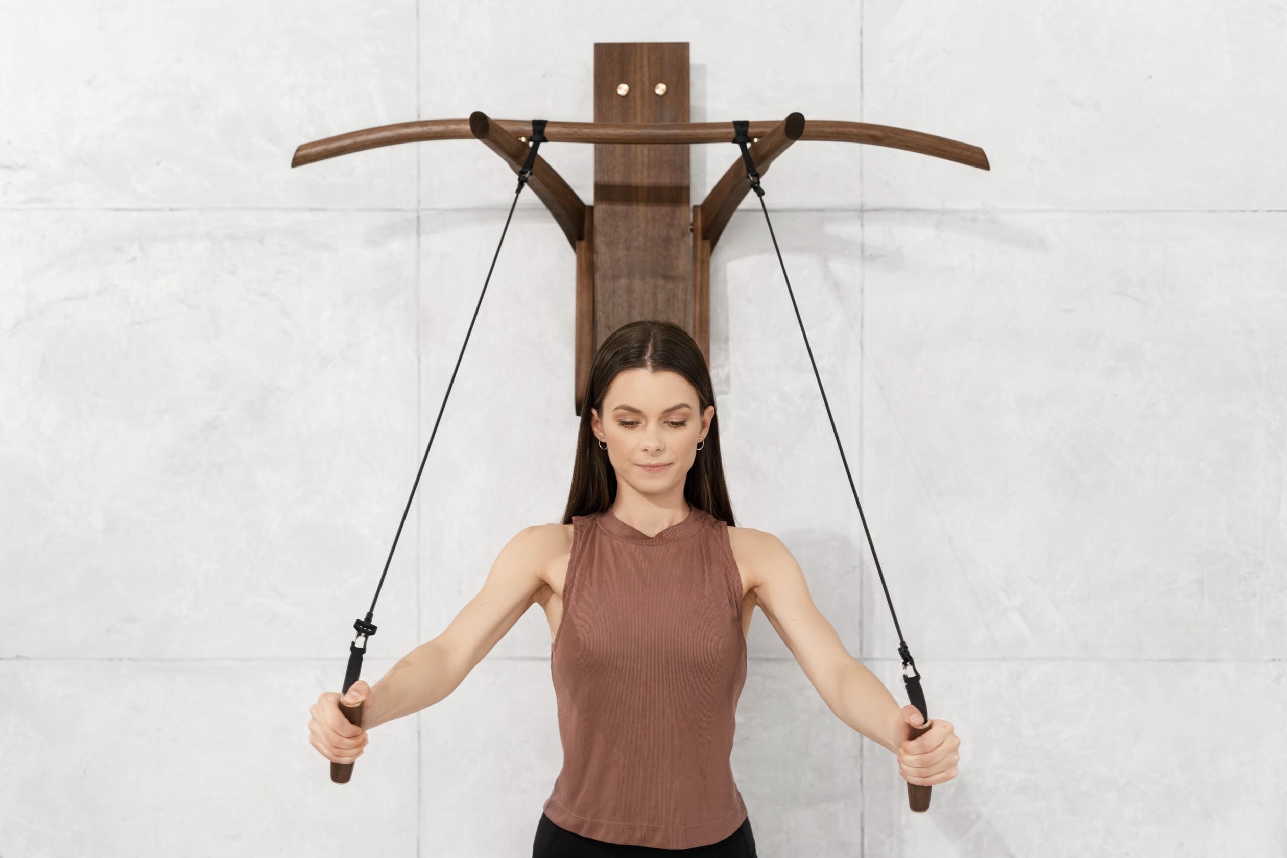 Prime Walnut, Any Metal, Bow Pull up & Dip Station by Eternal Creek 11