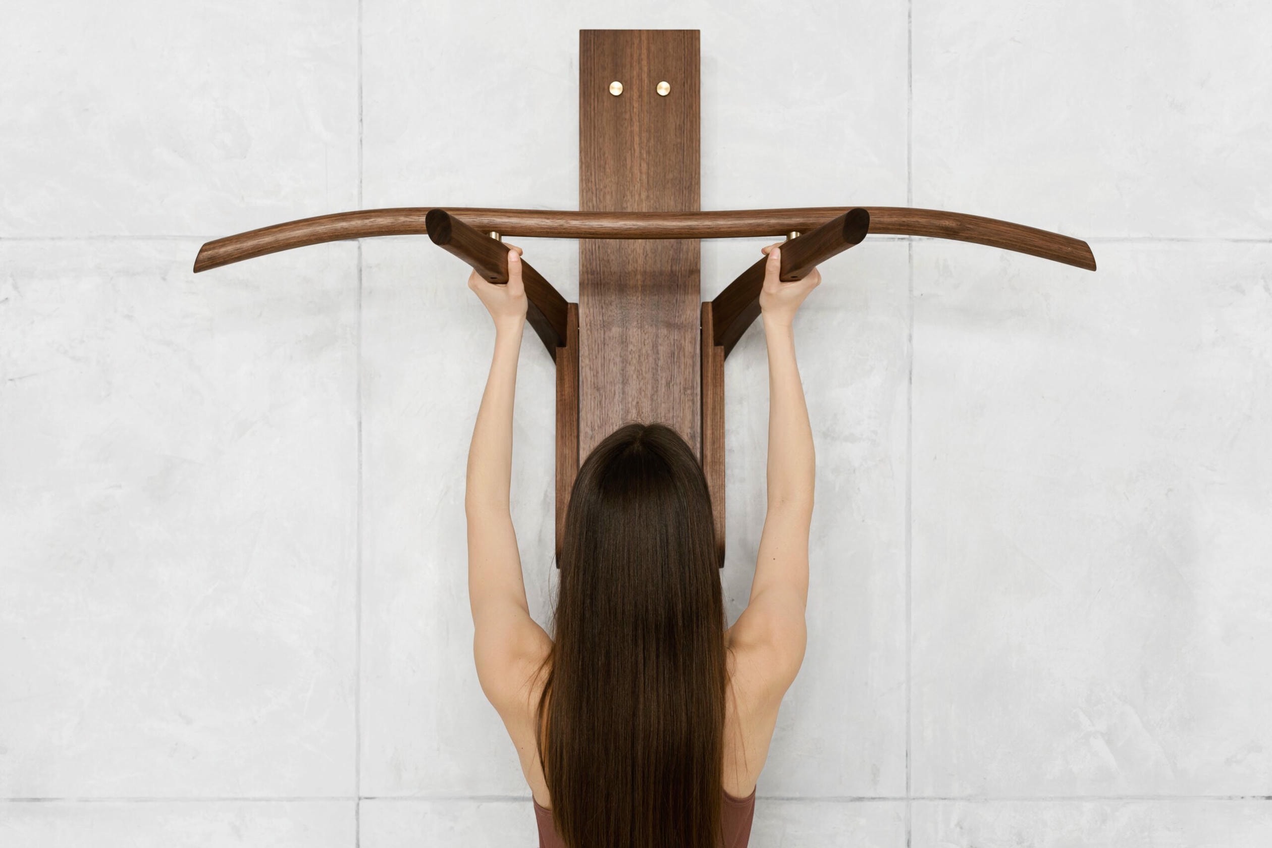 Prime Walnut, Any Metal, Bow Pull up & Dip Station by Eternal Creek 12