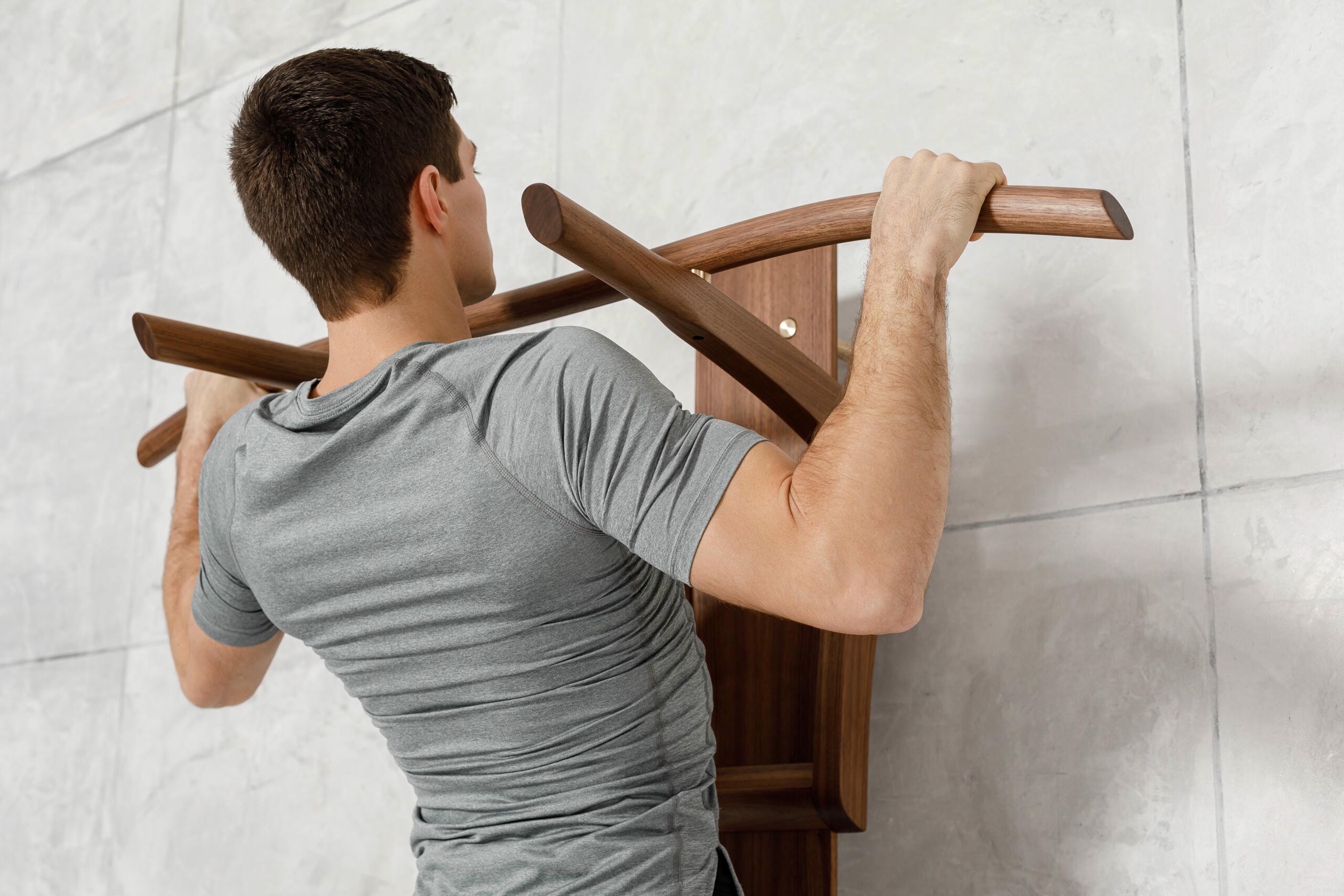 Prime Walnut, Any Metal, Bow Pull up & Dip Station by Eternal Creek 5