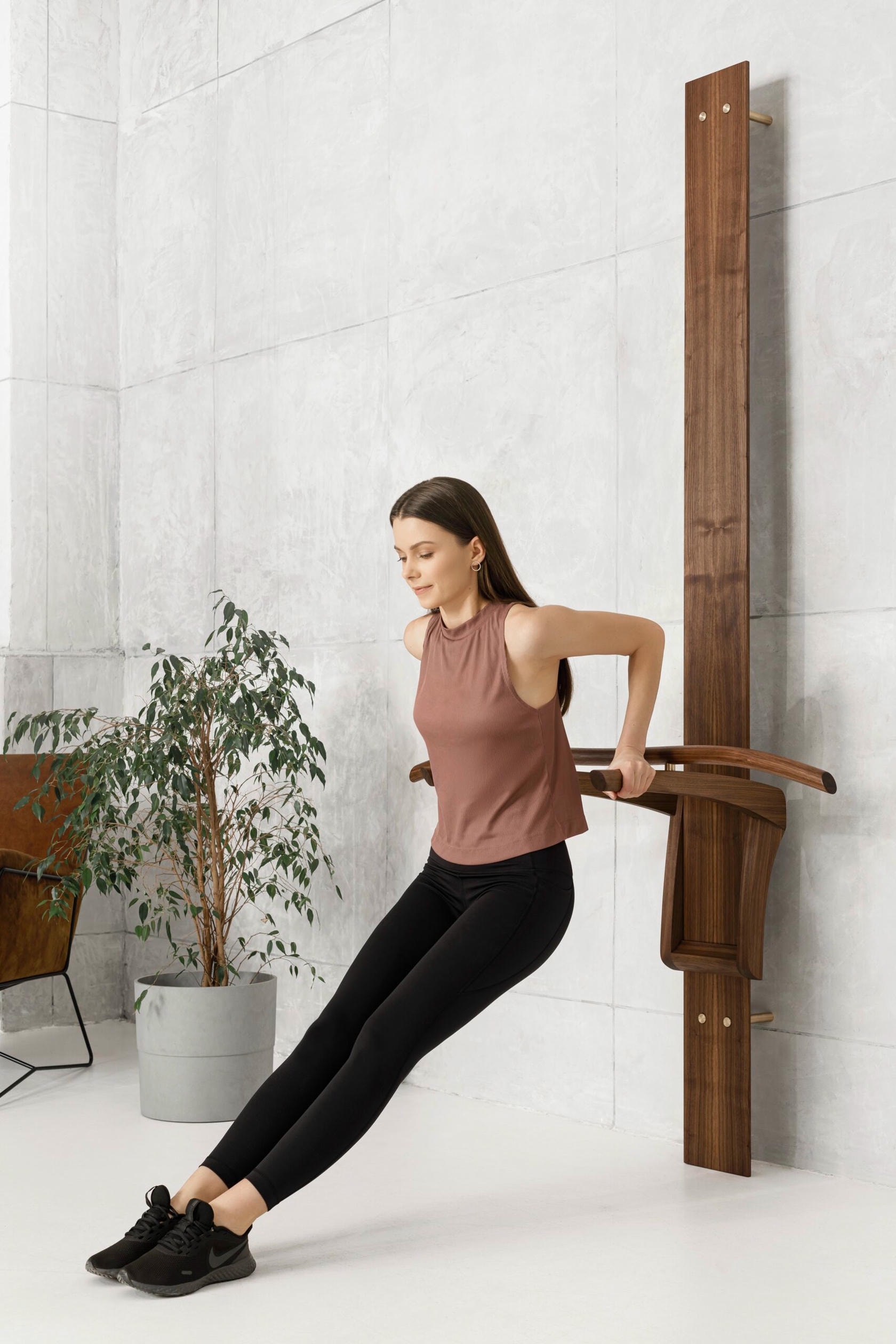Prime Walnut, Any Metal, Bow Pull up & Dip Station by Eternal Creek 6