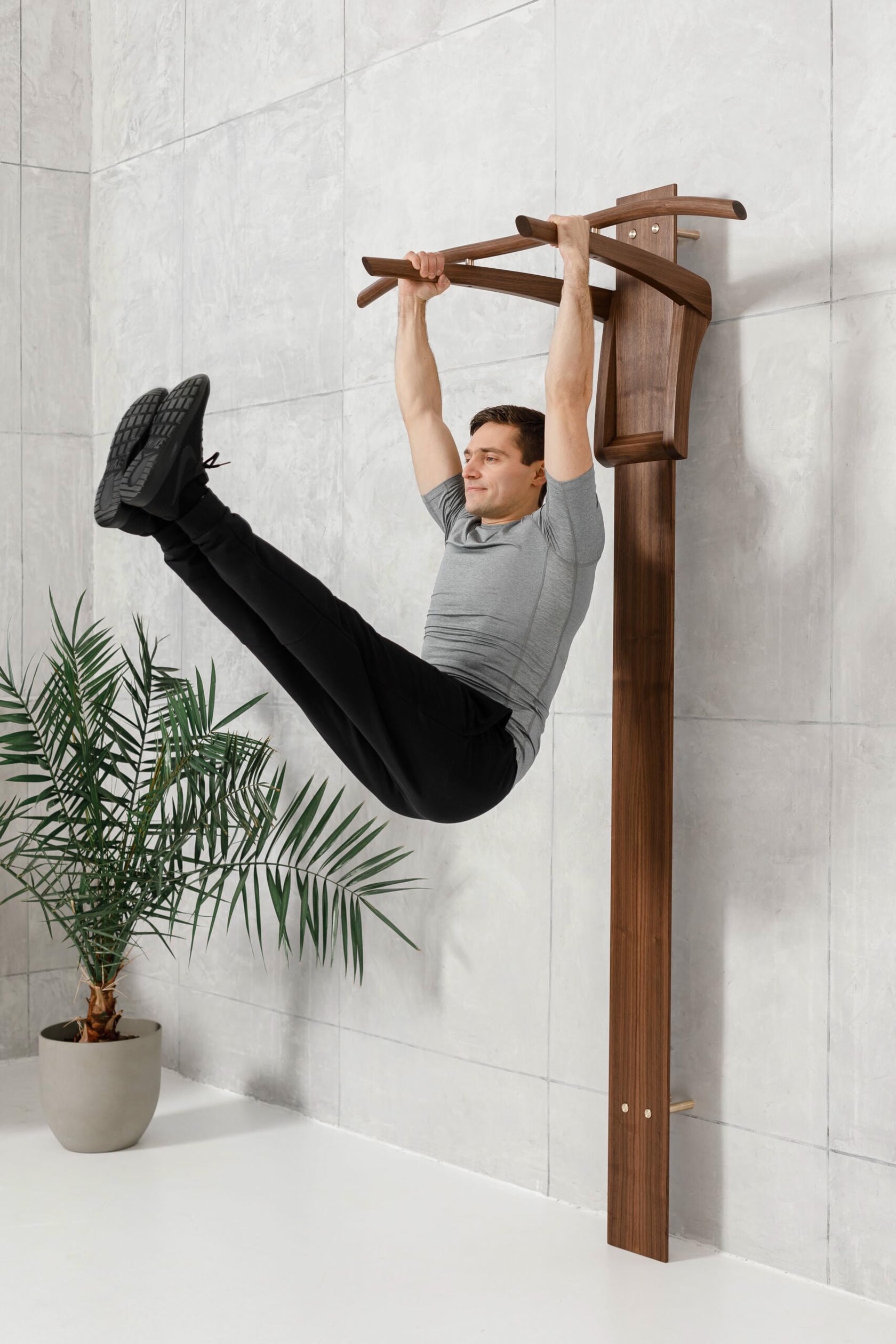 Prime Walnut, Any Metal, Bow Pull up & Dip Station by Eternal Creek 8