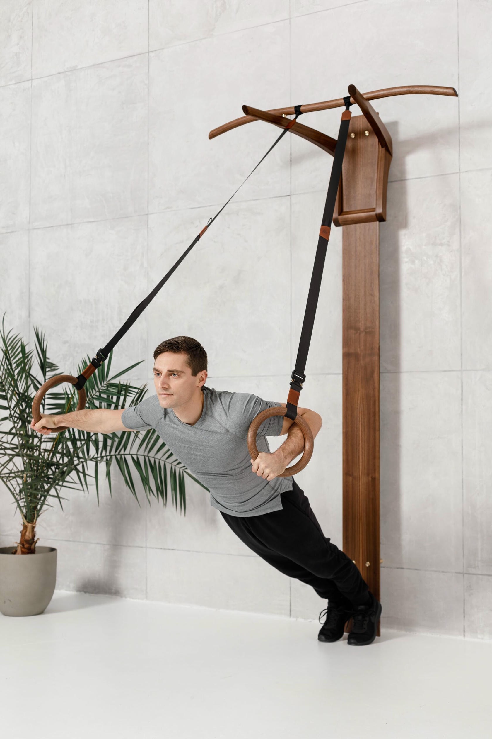 Prime Walnut, Any Metal, Bow Pull up & Dip Station by Eternal Creek 9