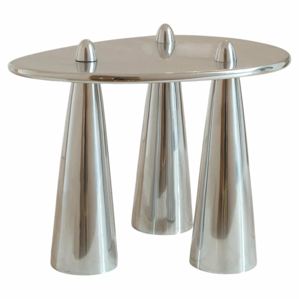 Rino III TM Side Table in Polished Aluminum by Studio Orth 1