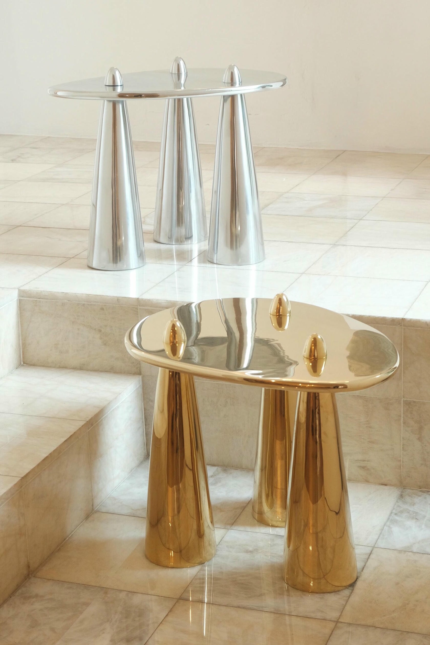 Rino III TM Side Table in Polished Aluminum by Studio Orth 5