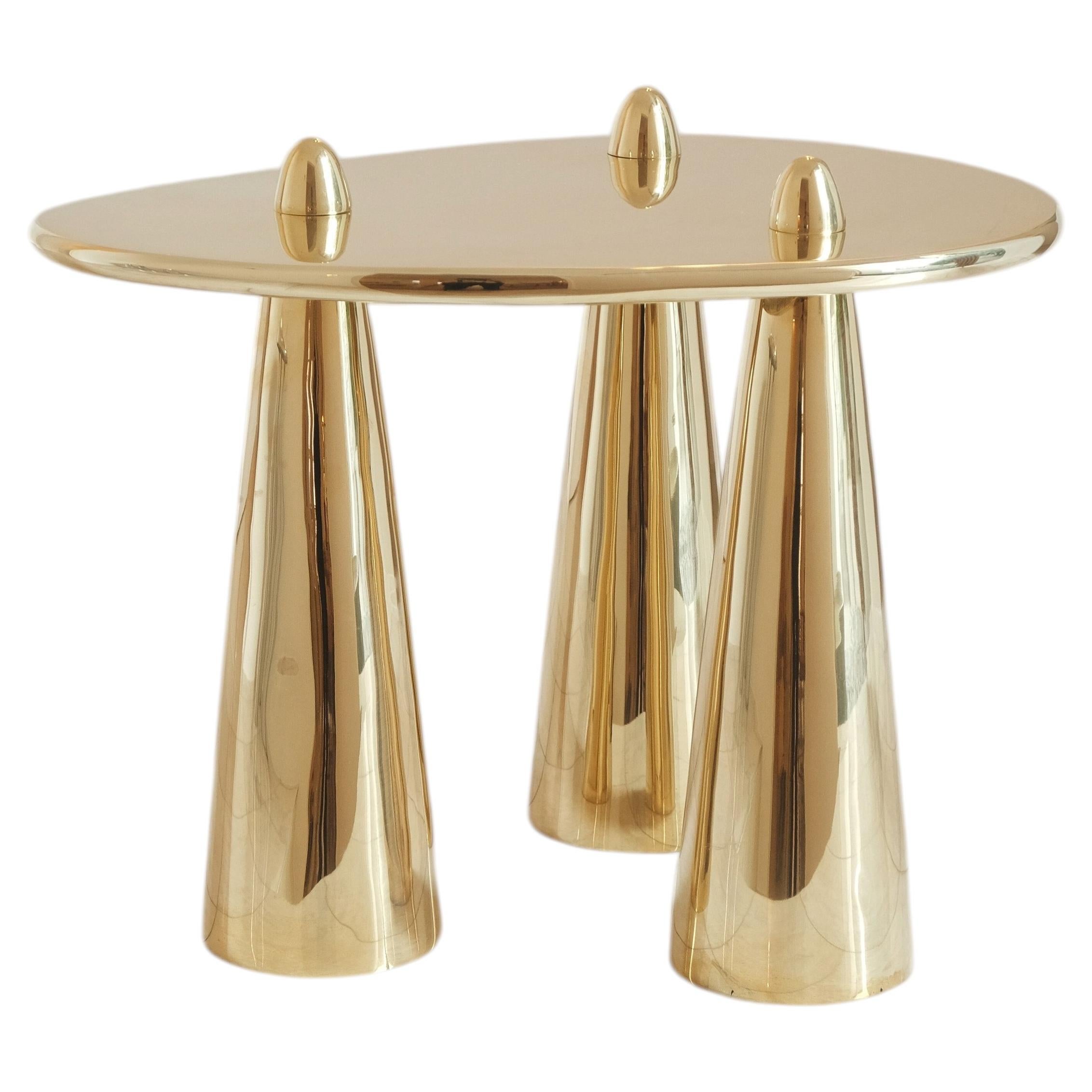 Rino III TM Side Table in Polished Brass by Studio Orth 1