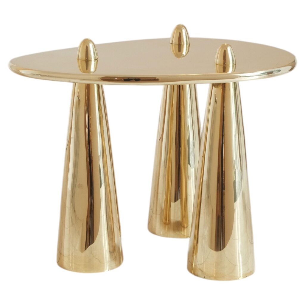 Rino III TM Side Table in Polished Brass by Studio Orth 1