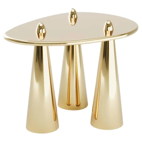 Rino III TM Side Table in Polished Brass by Studio Orth 1