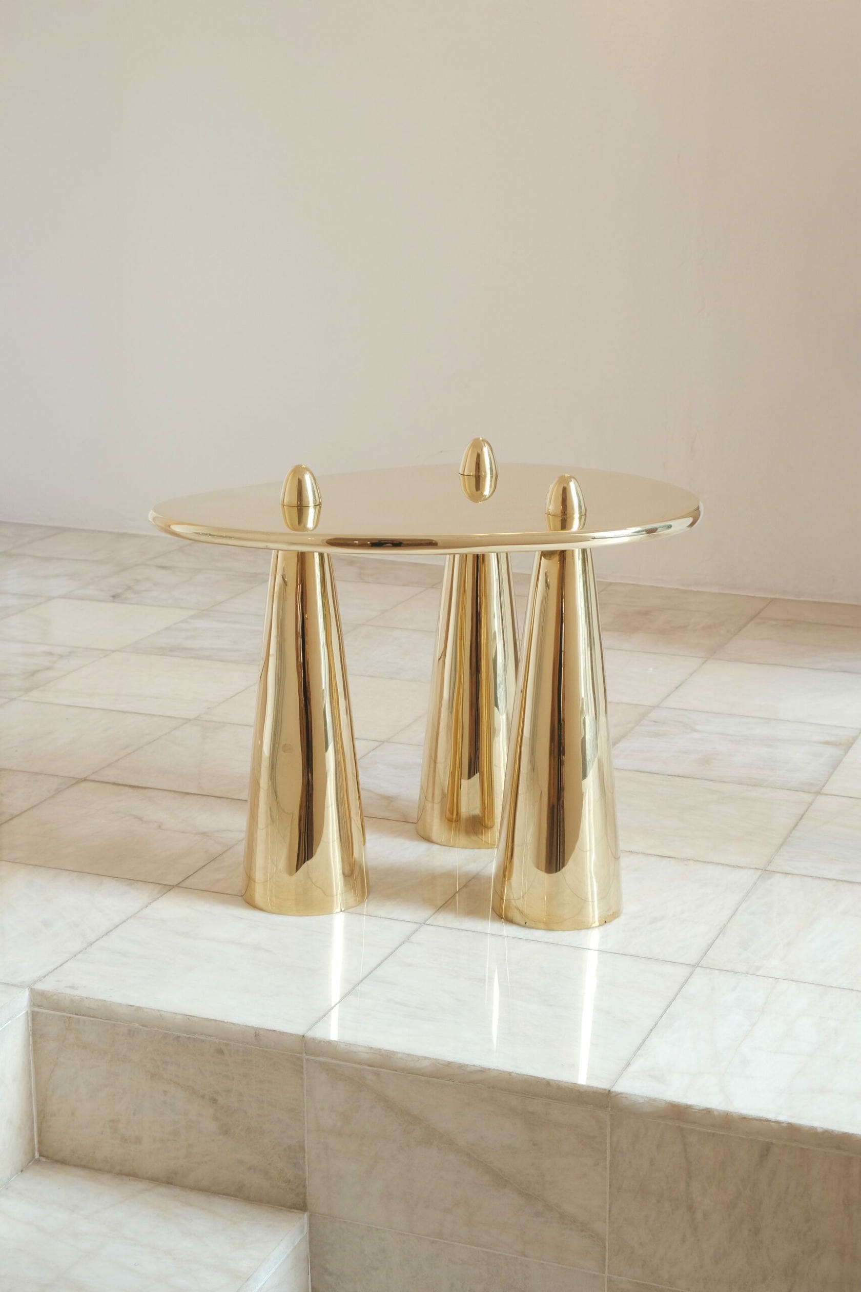 Rino III TM Side Table in Polished Brass by Studio Orth 4