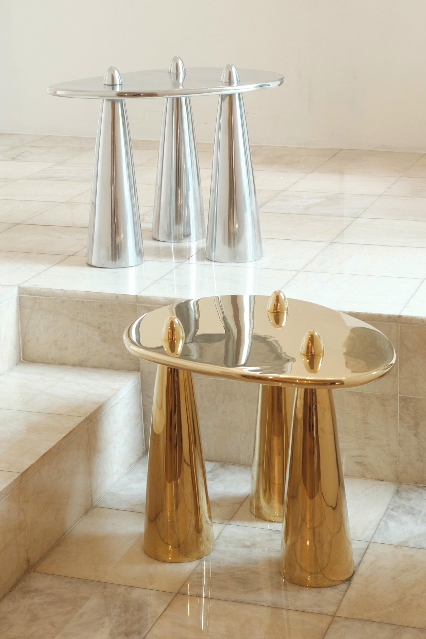 Rino III TM Side Table in Polished Brass by Studio Orth 5