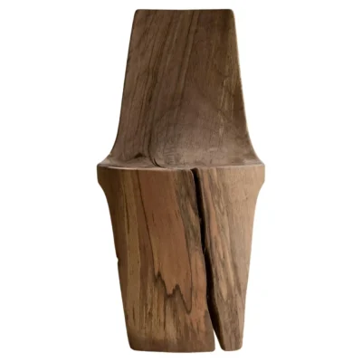 Single Block Wood Batan Dining Chair by Taller Batán