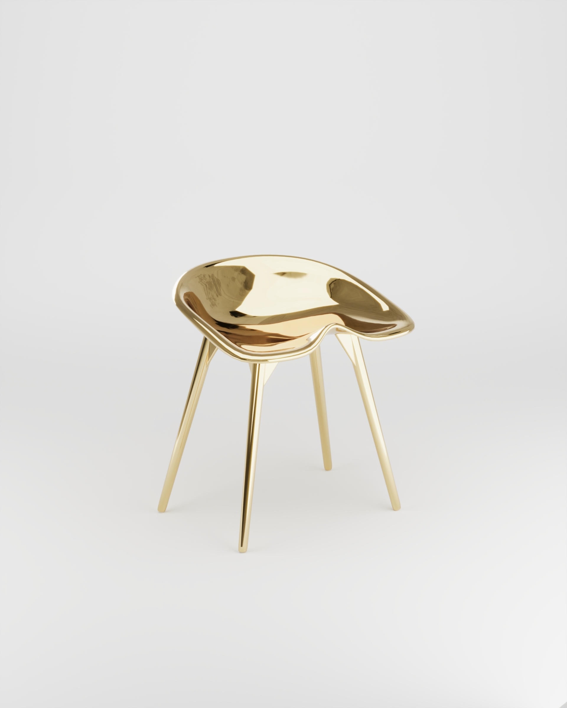 Trator Stool With Backrest in Cast Aluminum by Studio Orth 6