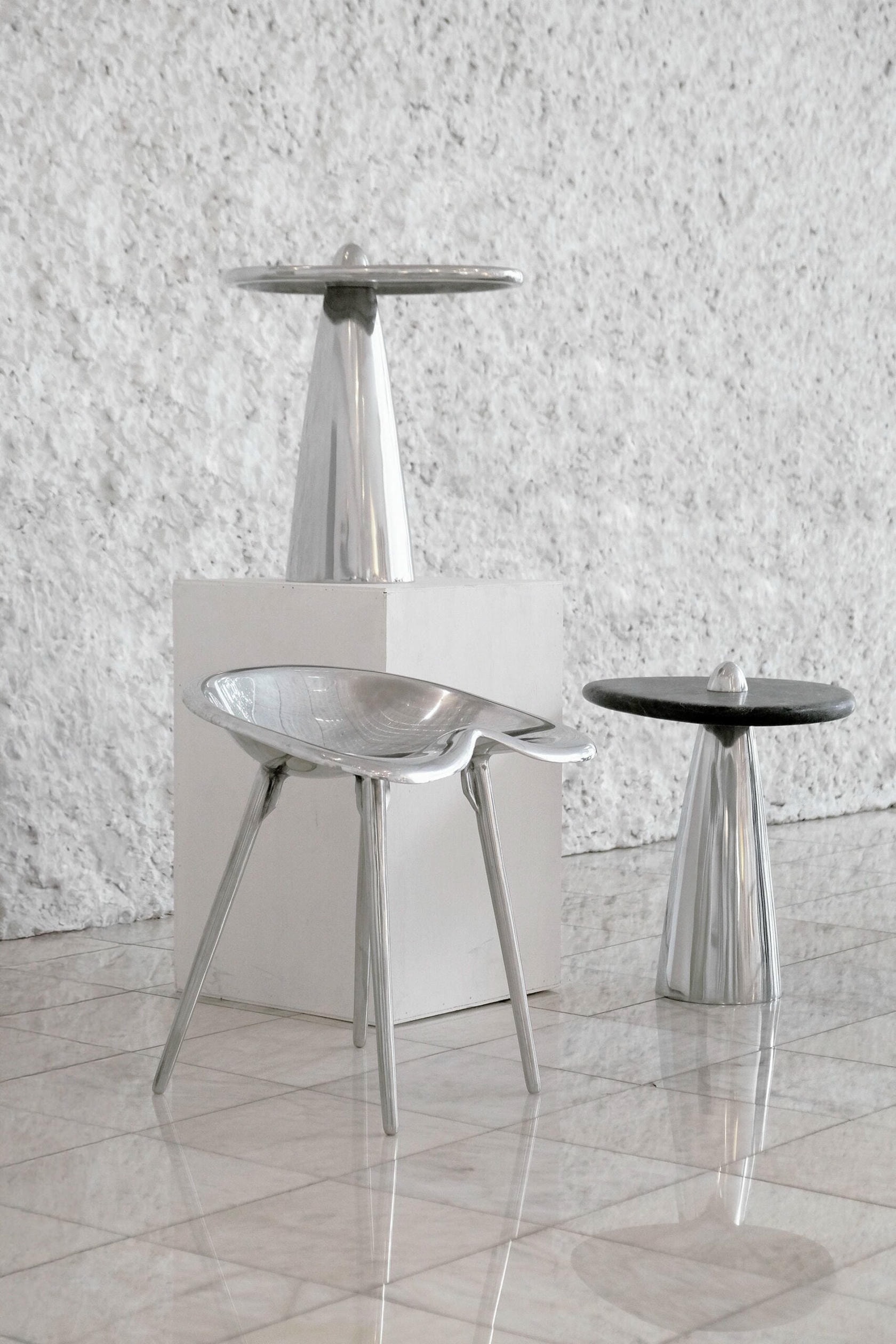 Trator Stool With Backrest in Cast Brass by Studio Orth 6