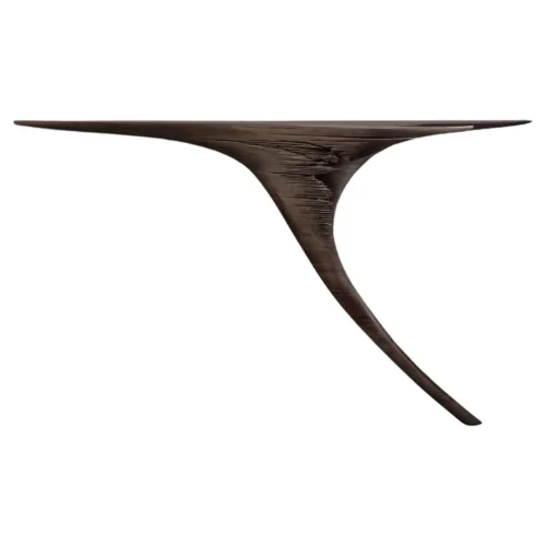 Ventus Hand Sculpted Console Table in Eroded American Walnut by Tor Rothschild 1