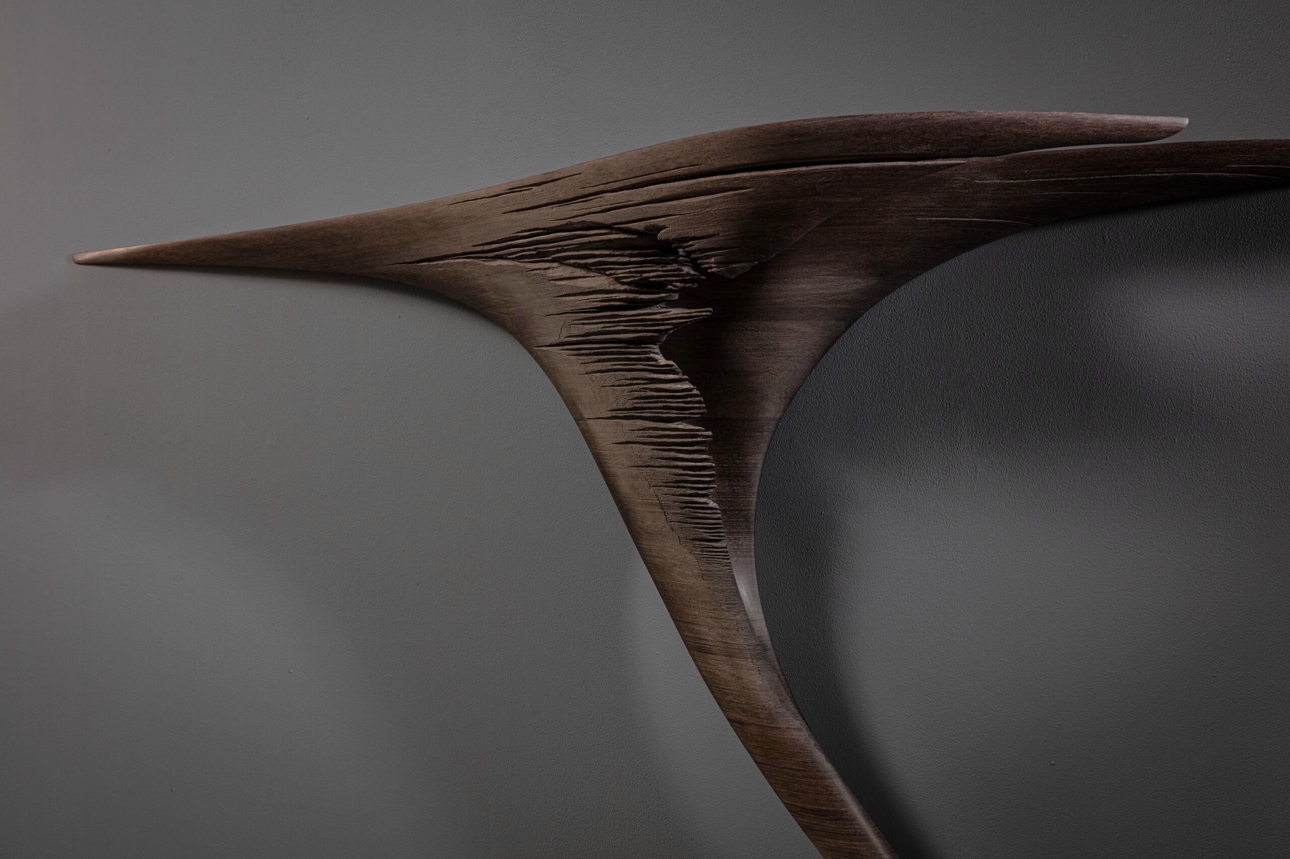 Ventus Hand Sculpted Console Table in Eroded American Walnut by Tor Rothschild 5