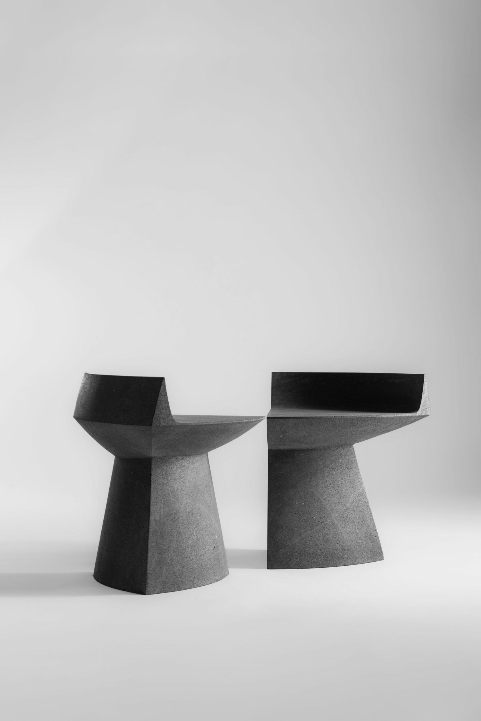 Volcanic Stone, Marble Eyes Bench by Taller Batán 5
