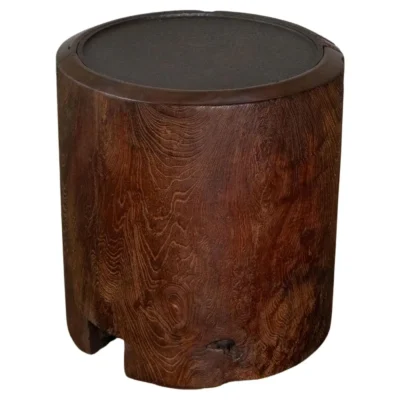Bara Teak Wood & Metal Patina Dark Brown Coffee Table by Mary Verspoor