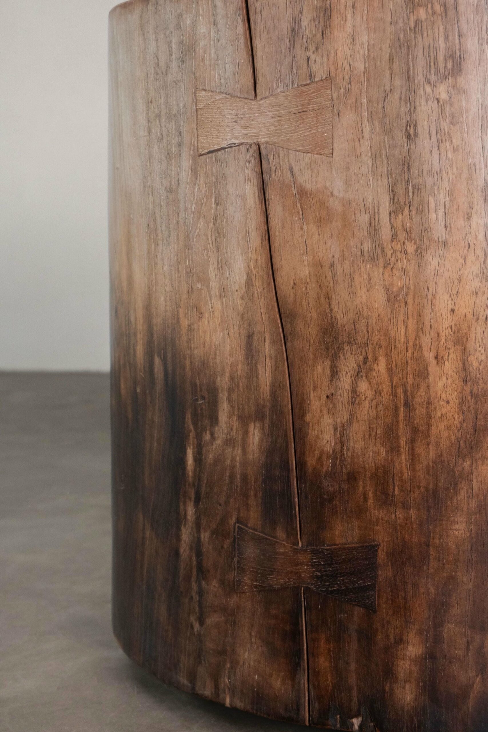 Batik Teak Wood & Metal Side Table by Mary Verspoor 4