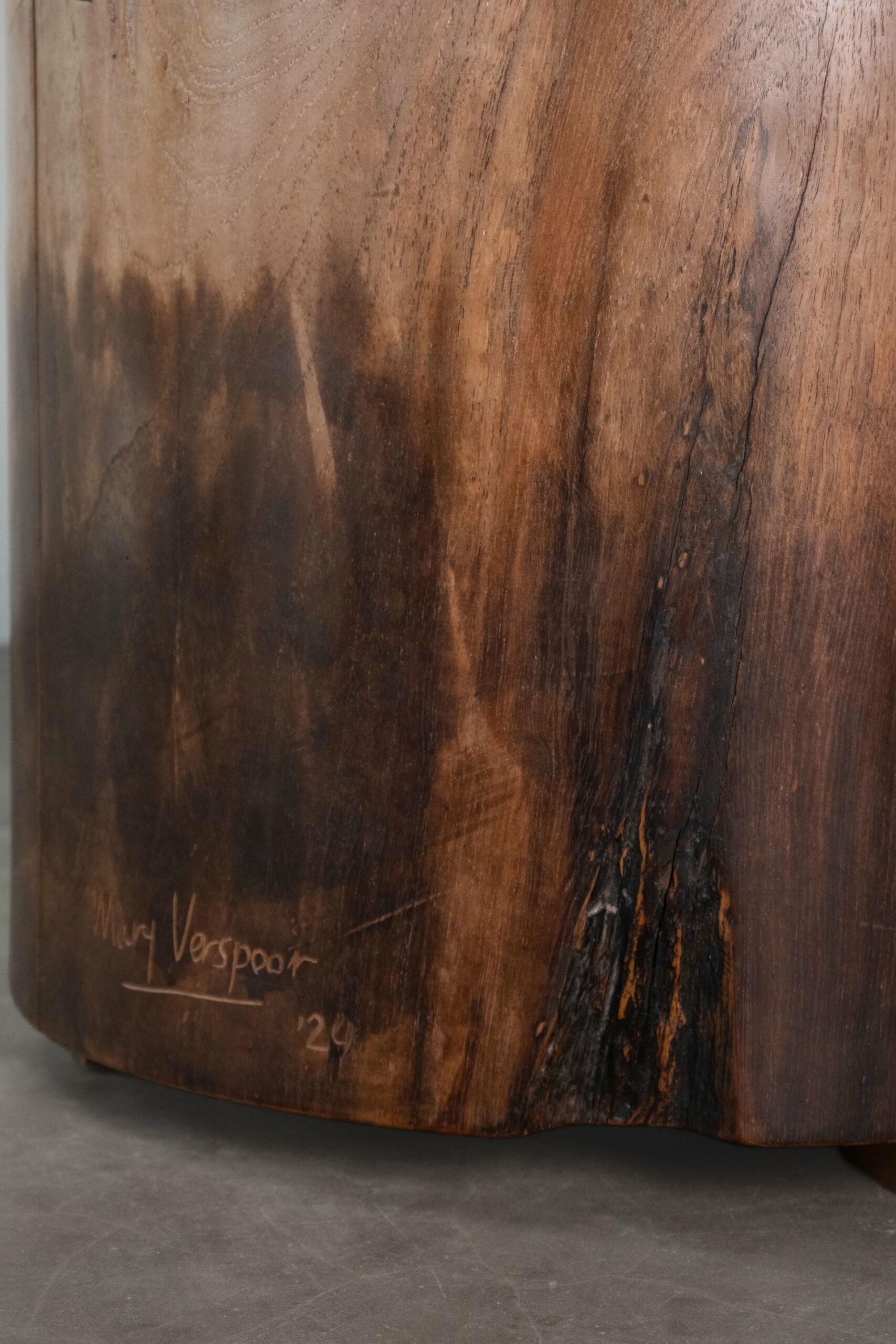 Batik Teak Wood & Metal Side Table by Mary Verspoor 5