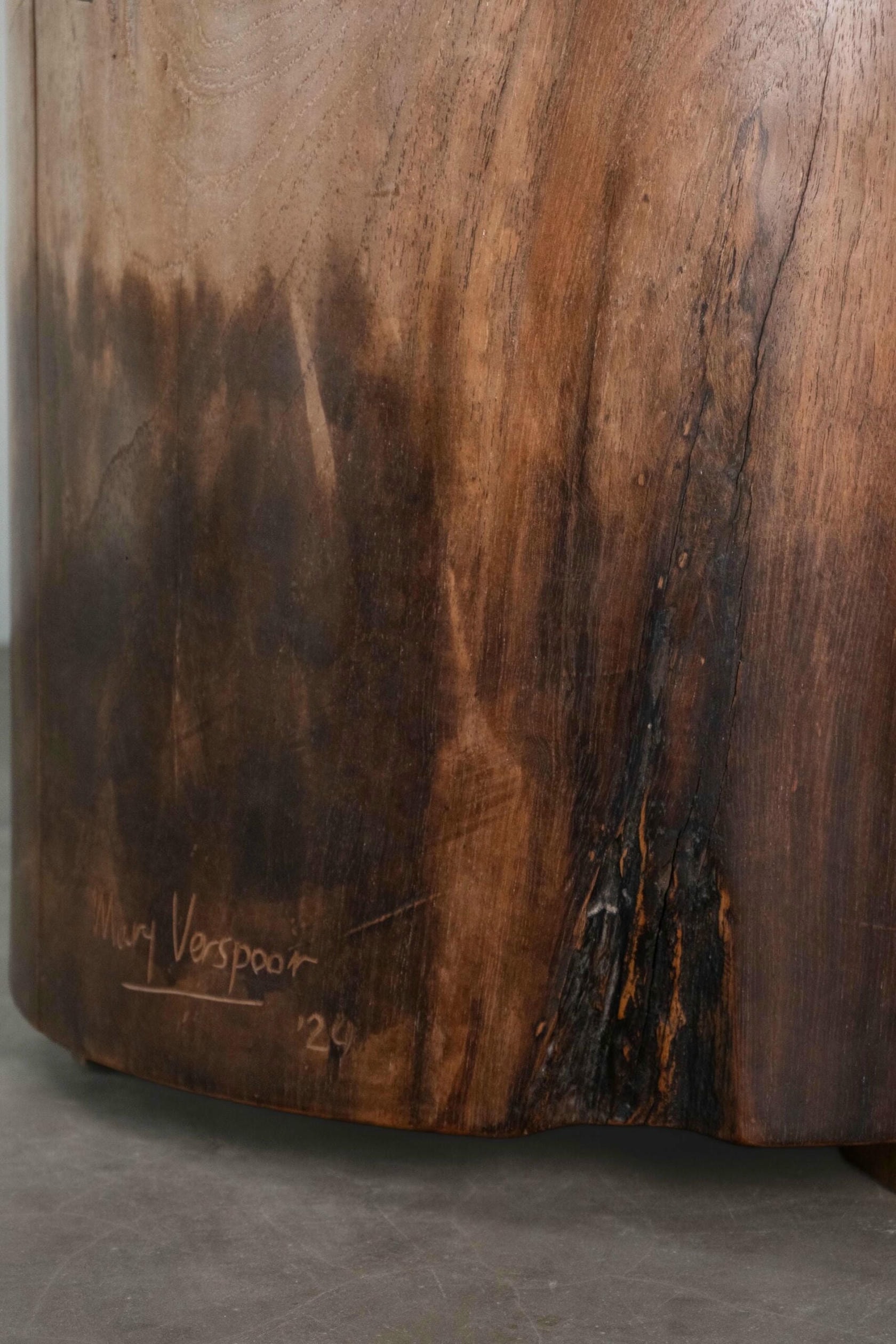 Batik Teak Wood & Metal Side Table by Mary Verspoor 5