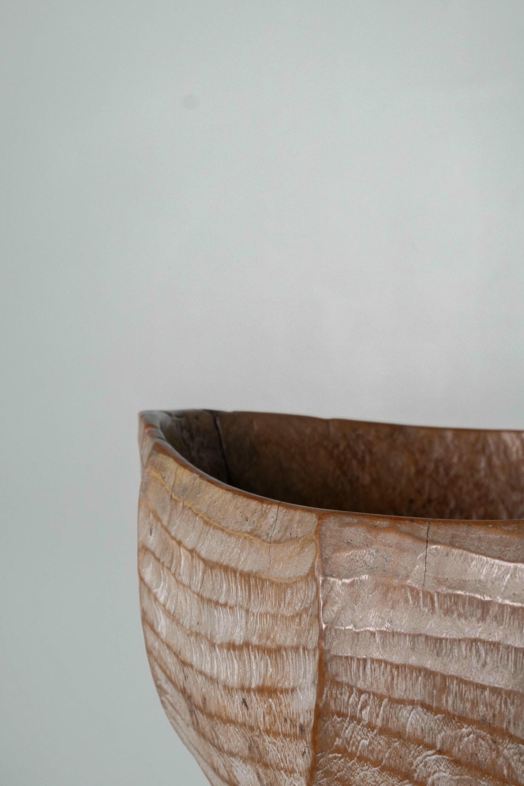 Cinta Lotus Teak Wood Sculpture by Mary Verspoor 4