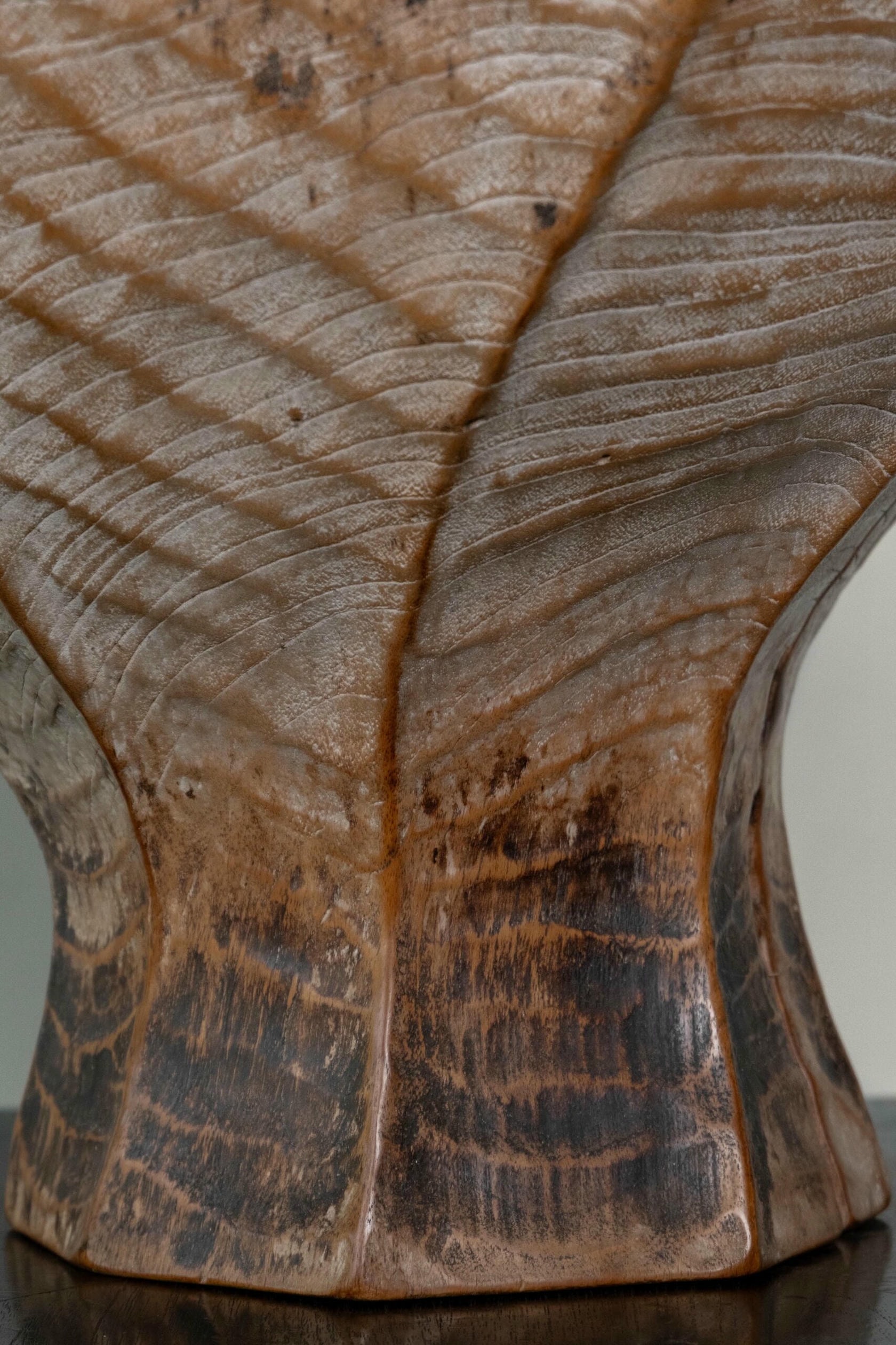 Cinta Lotus Teak Wood Sculpture by Mary Verspoor 6