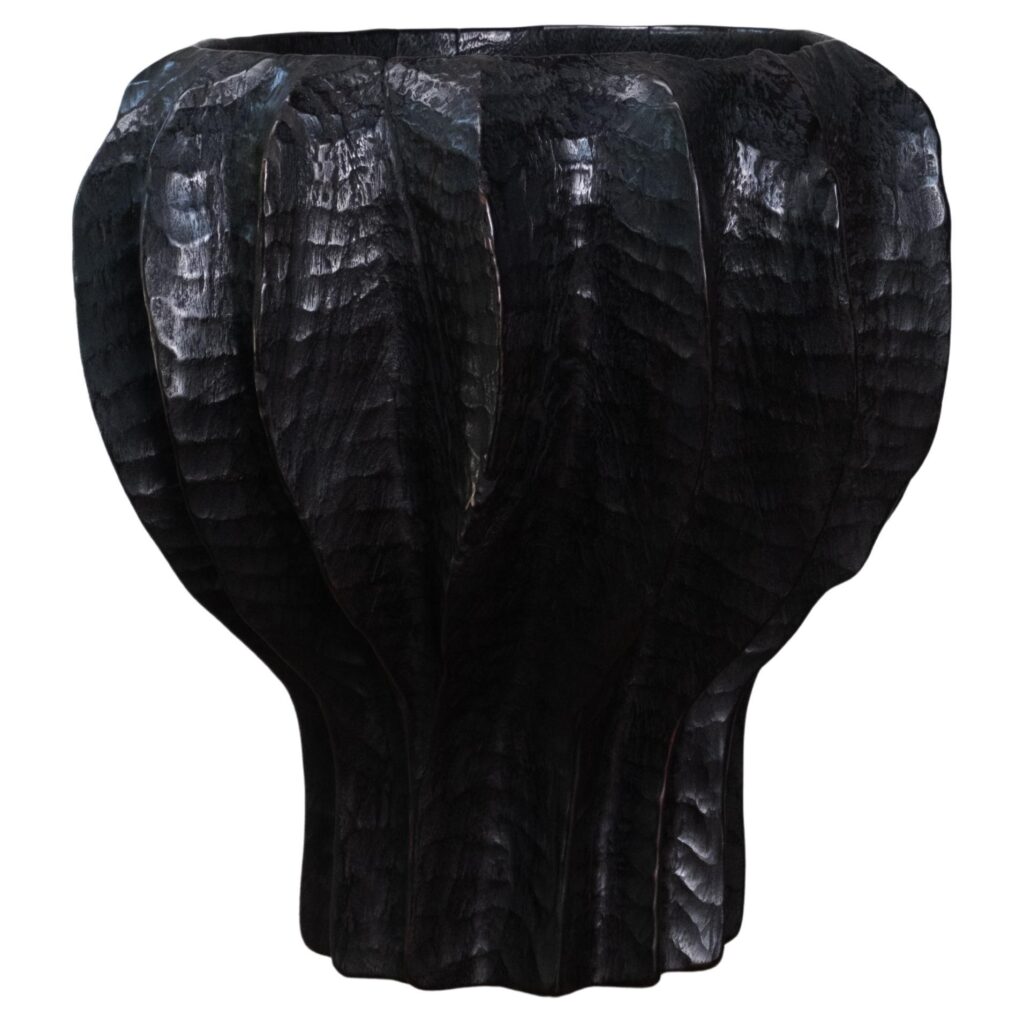 Coral Tropical Wood Patina Black Vase by Mary Verspoor 1