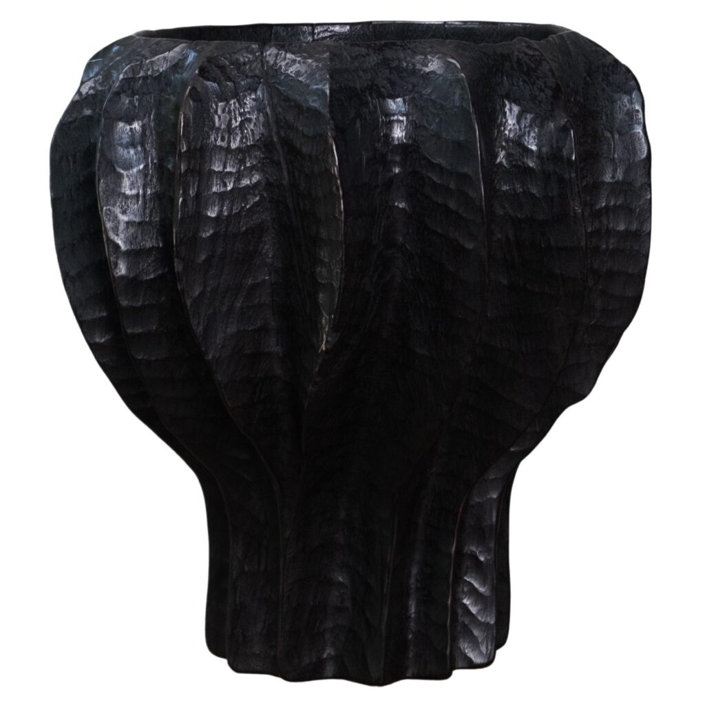 Coral Tropical Wood Patina Black Vase by Mary Verspoor 1