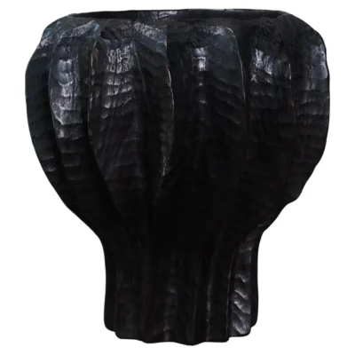 Coral Tropical Wood Patina Black Vase by Mary Verspoor