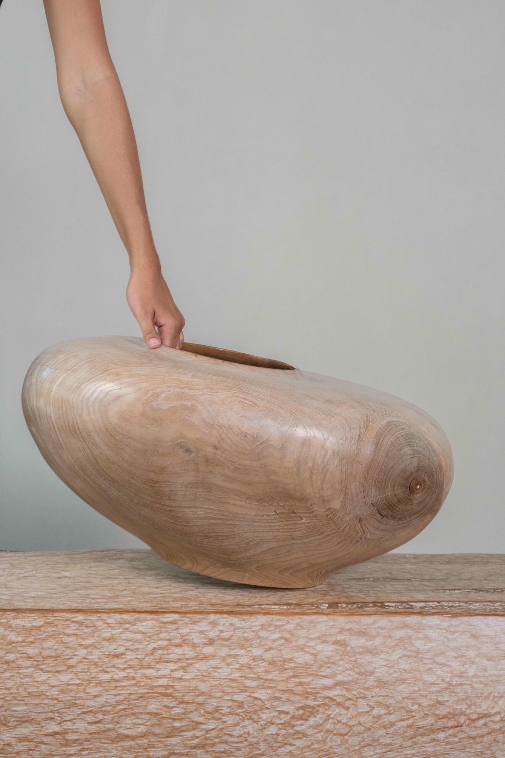 Gaia Teak Wood Vase by Mary Verspoor 3