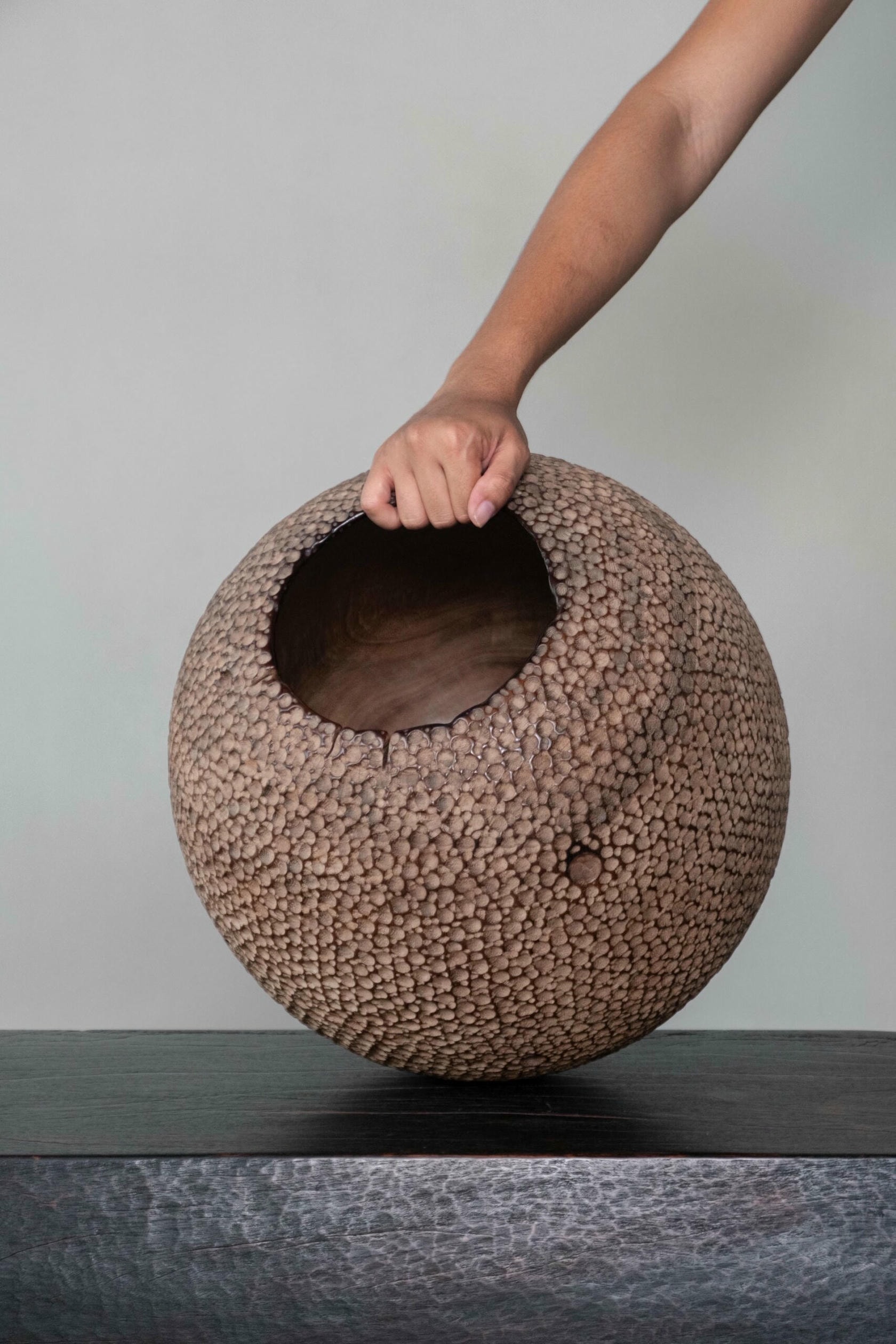 Sphere Suar Wood Vase by Mary Verspoor 3